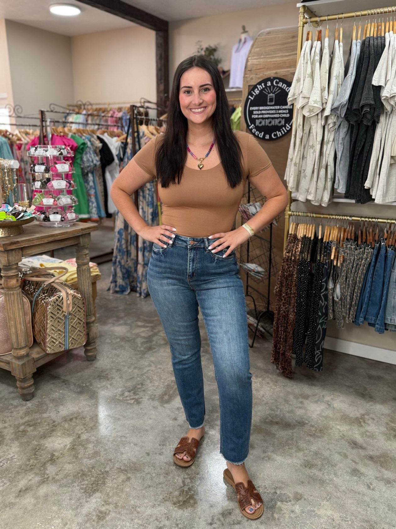 MICA High Rise Straight Raw Hem Denim