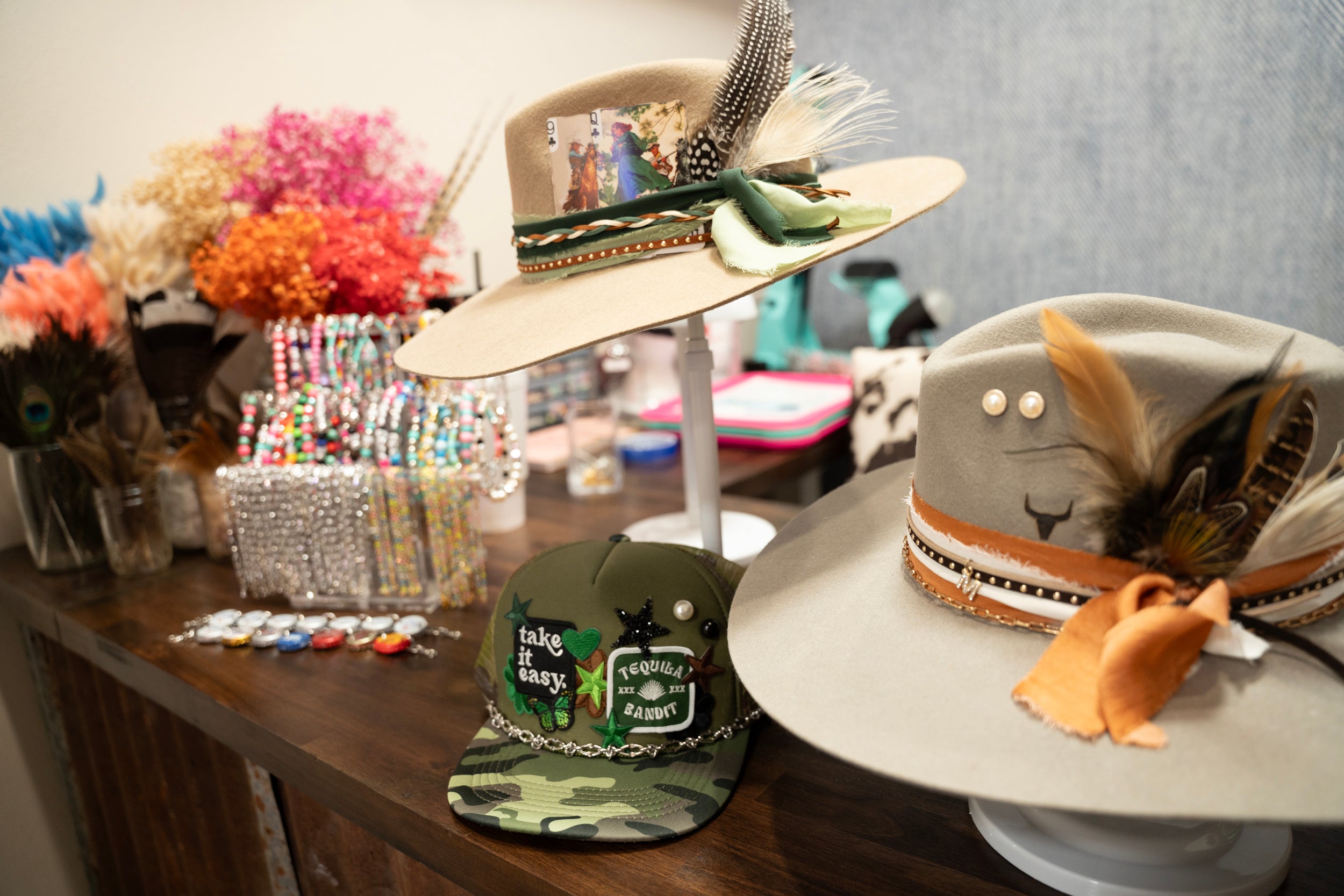 Hat bar at Denim & Magnolias