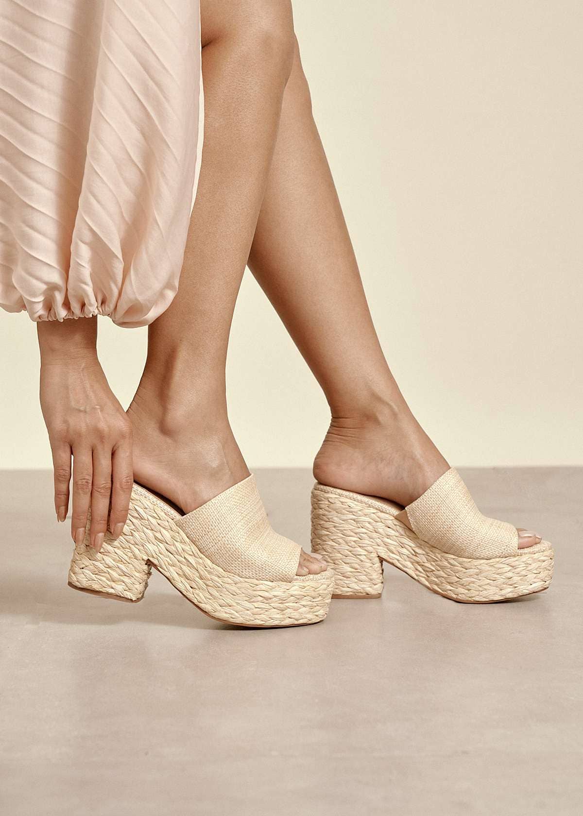 ASHLYN RAFFIA HEELS