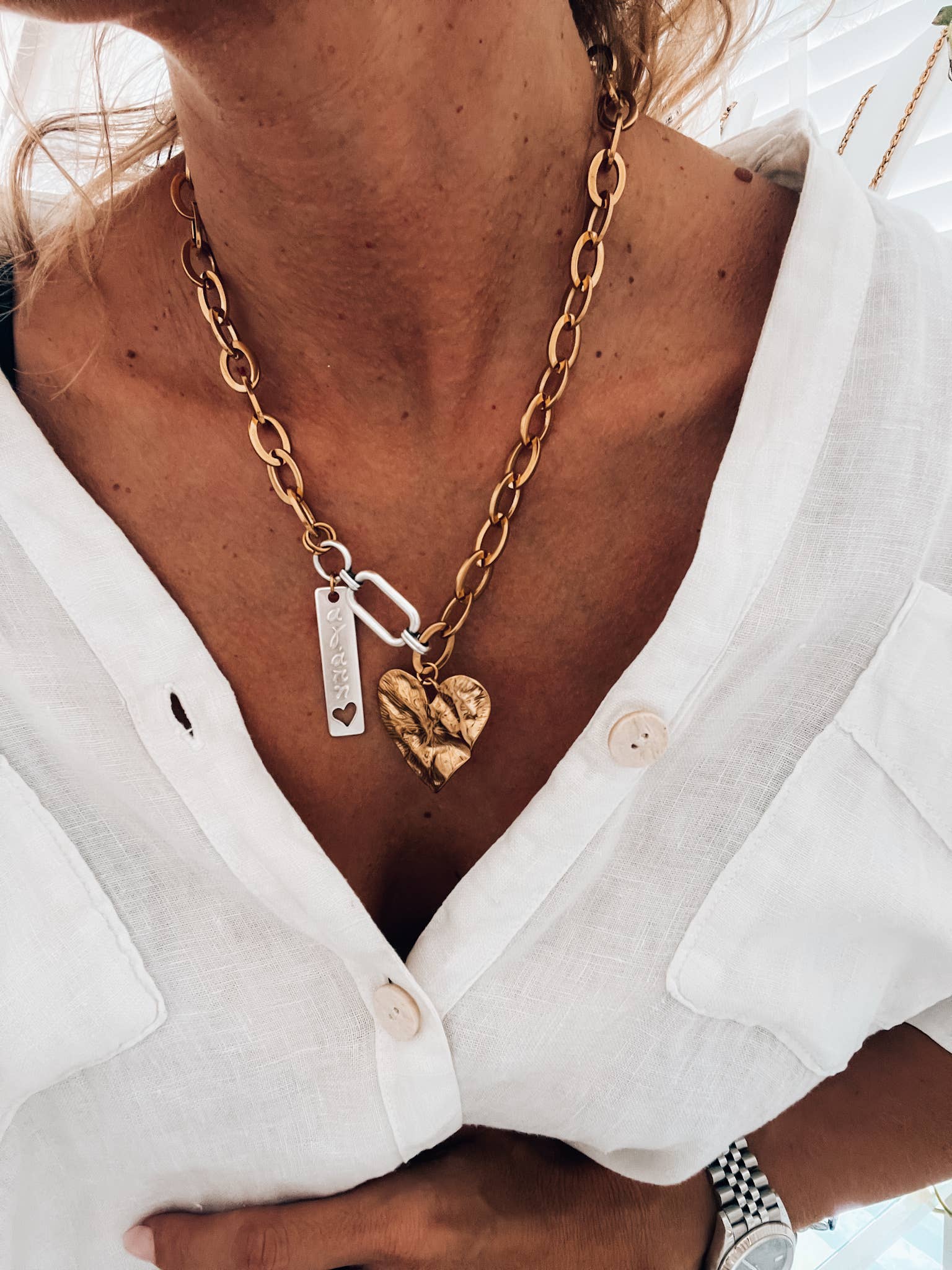 "Agapi" means Love charm necklace