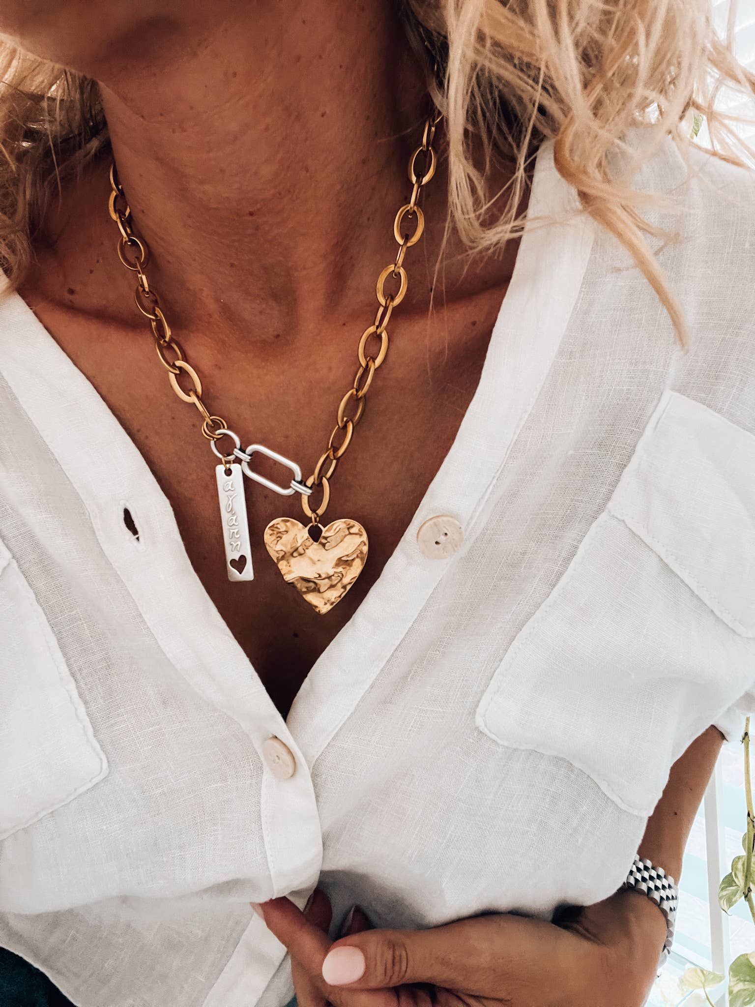 "Agapi" means Love charm necklace