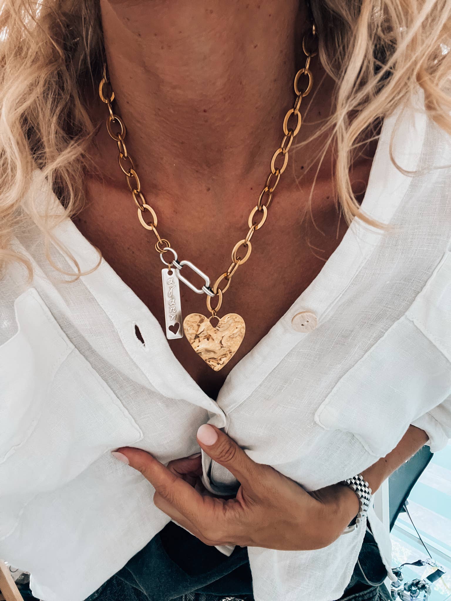 "Agapi" means Love charm necklace