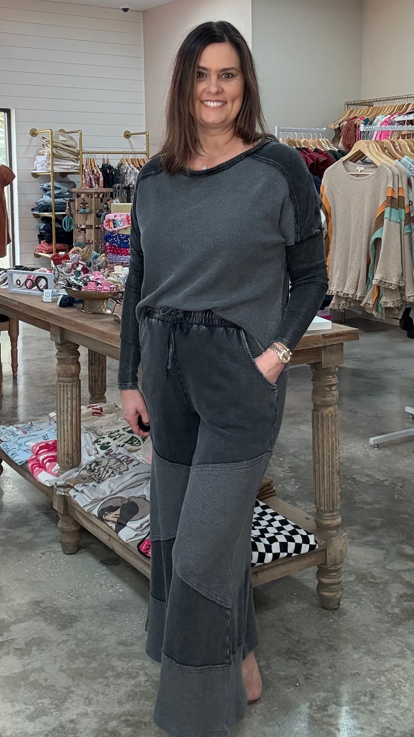 Black Mineral Washed Top