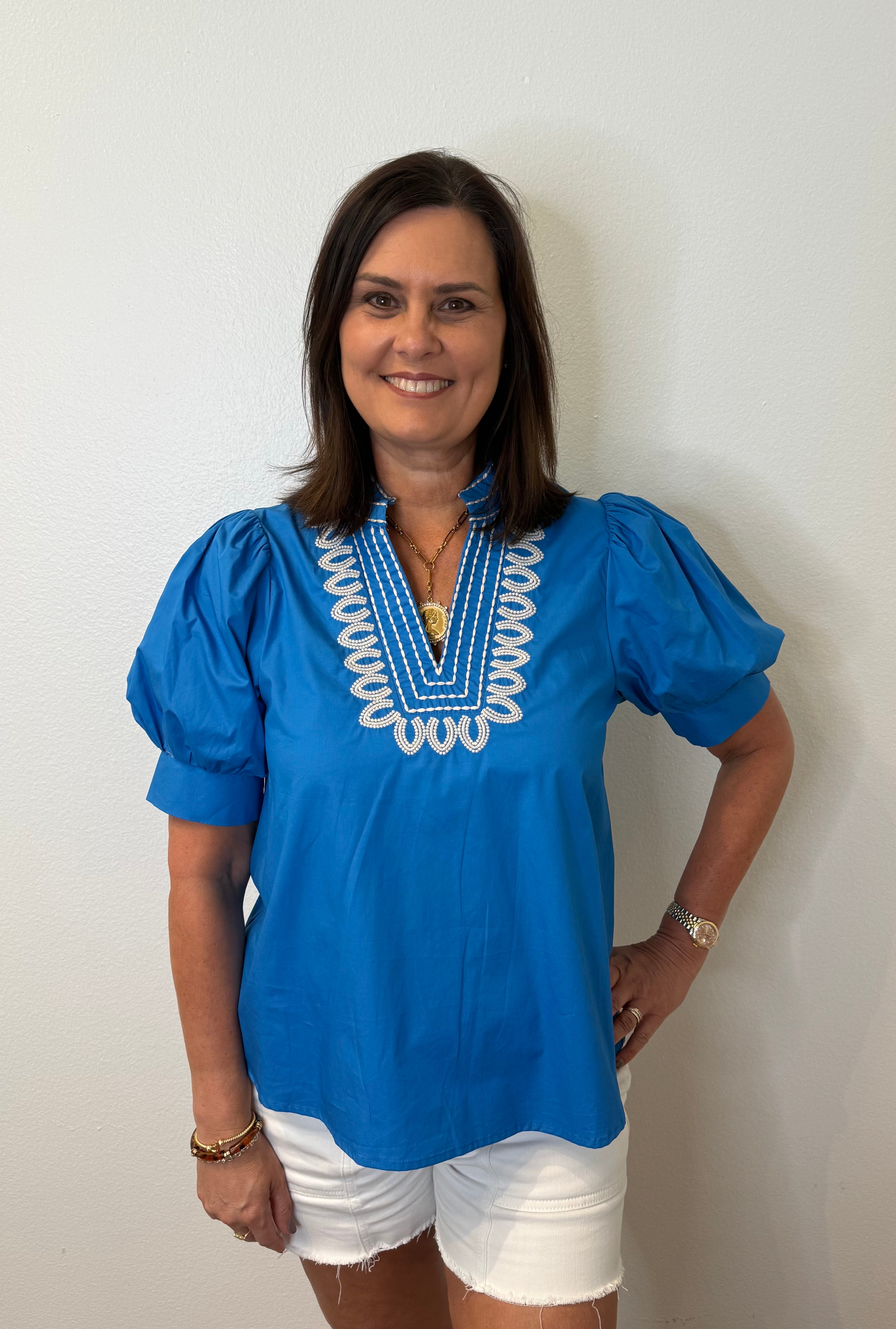 Cerulean Blue Blouse