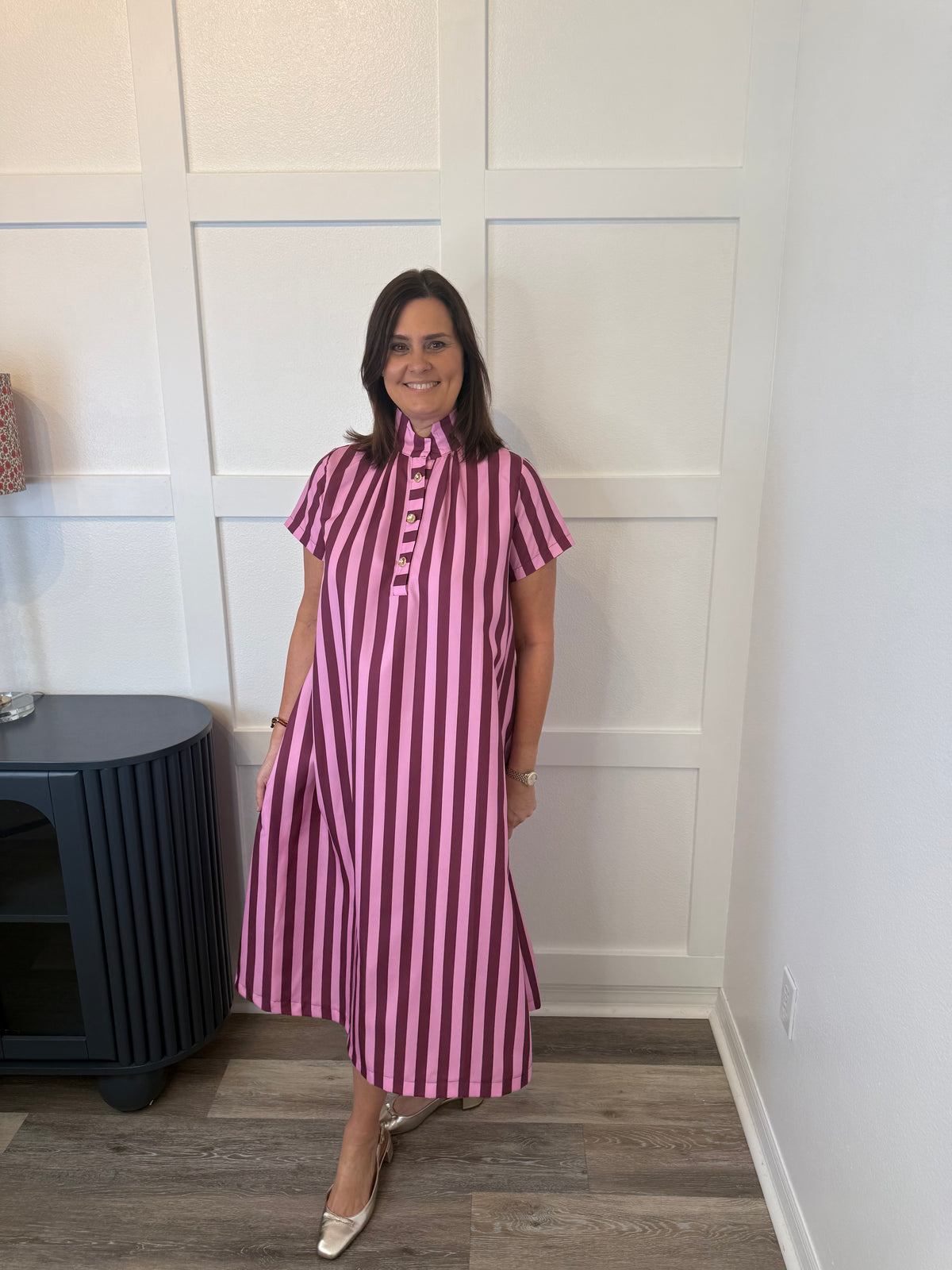 Classic Strip Maxi Dress