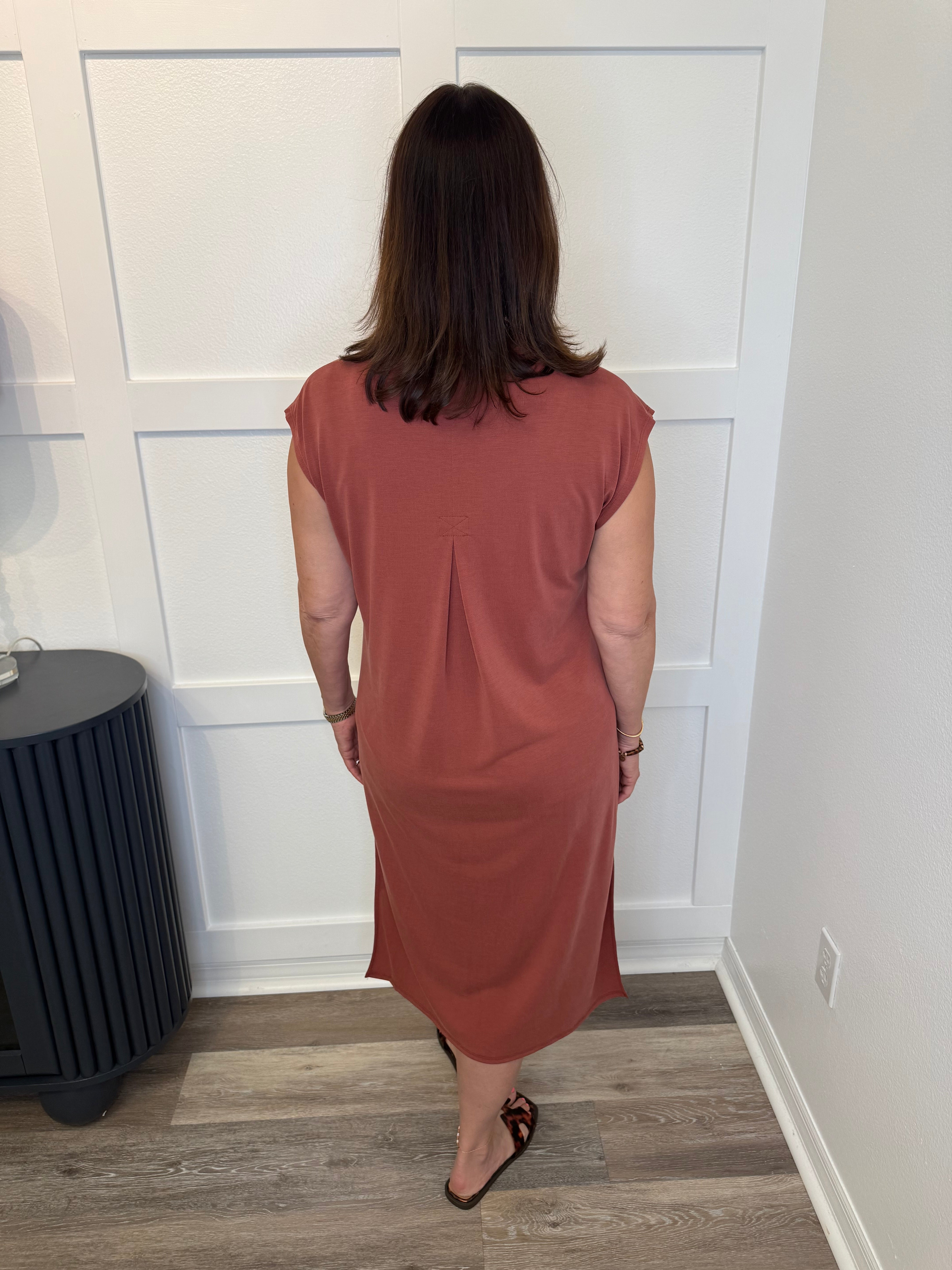 Buttery Soft Everyday Midi Dress Rust