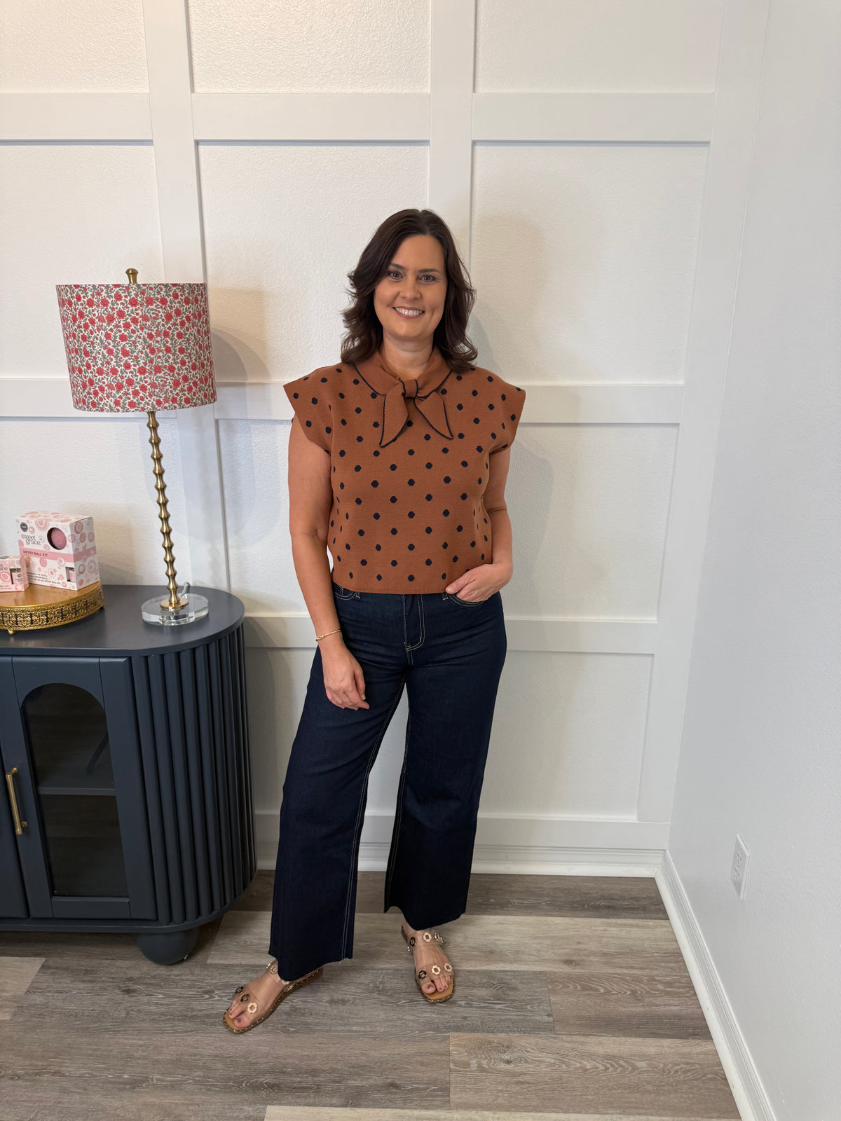 Camel Collar Top