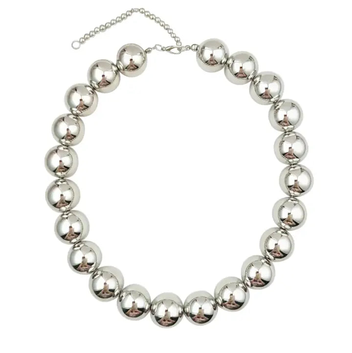 Kameron Beaded Necklace Silver