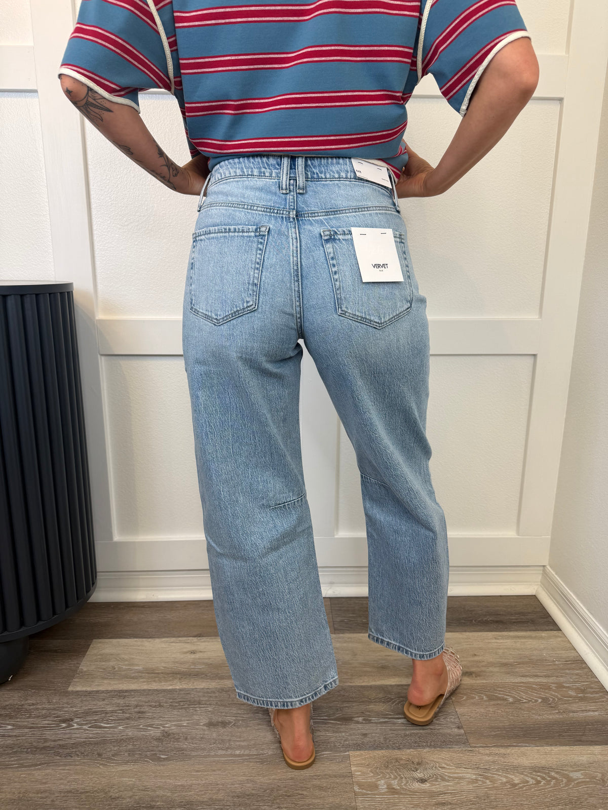 VERVET High Rise Barrel Jeans