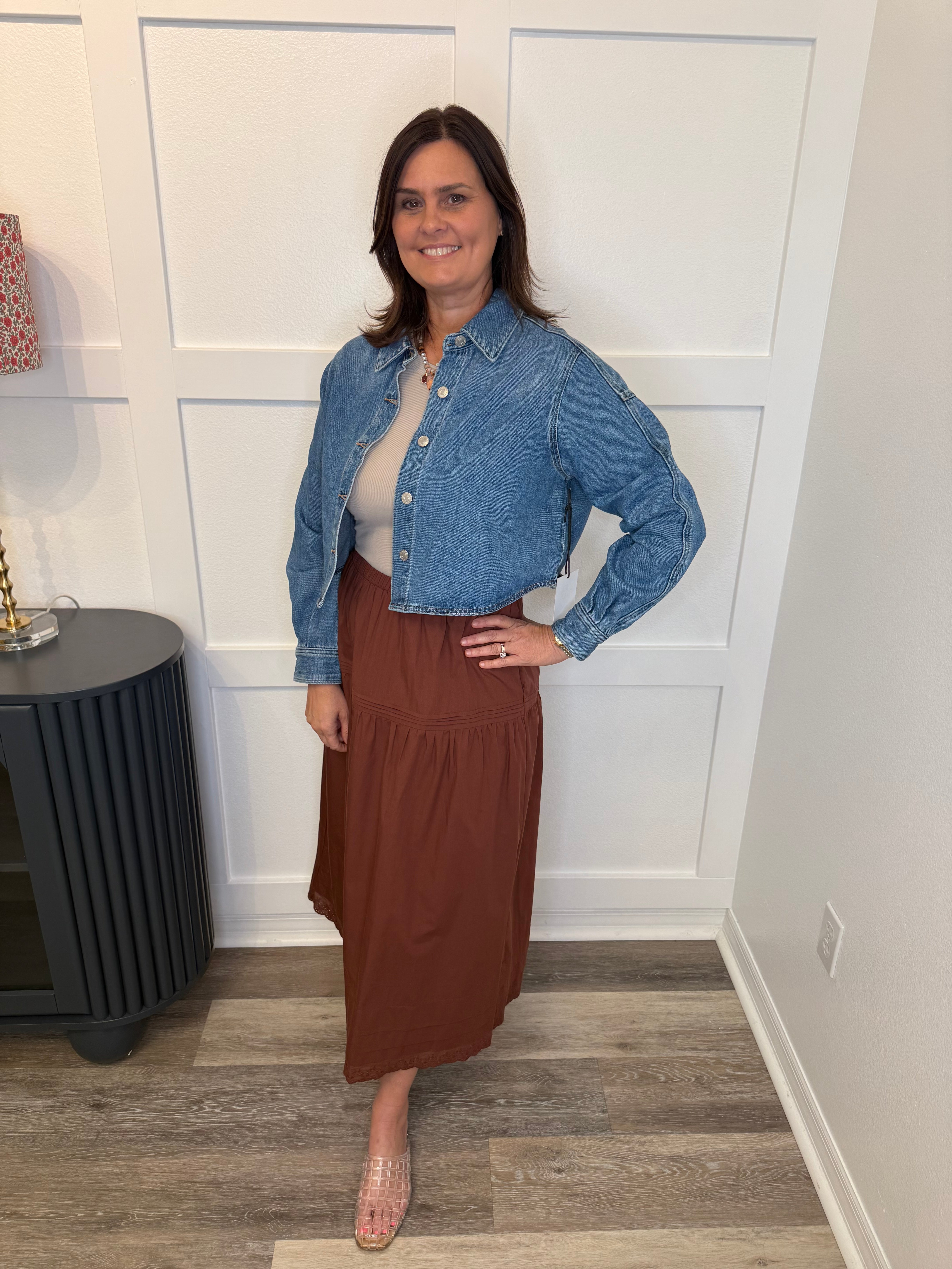 Mica Cropped Denim Jacket