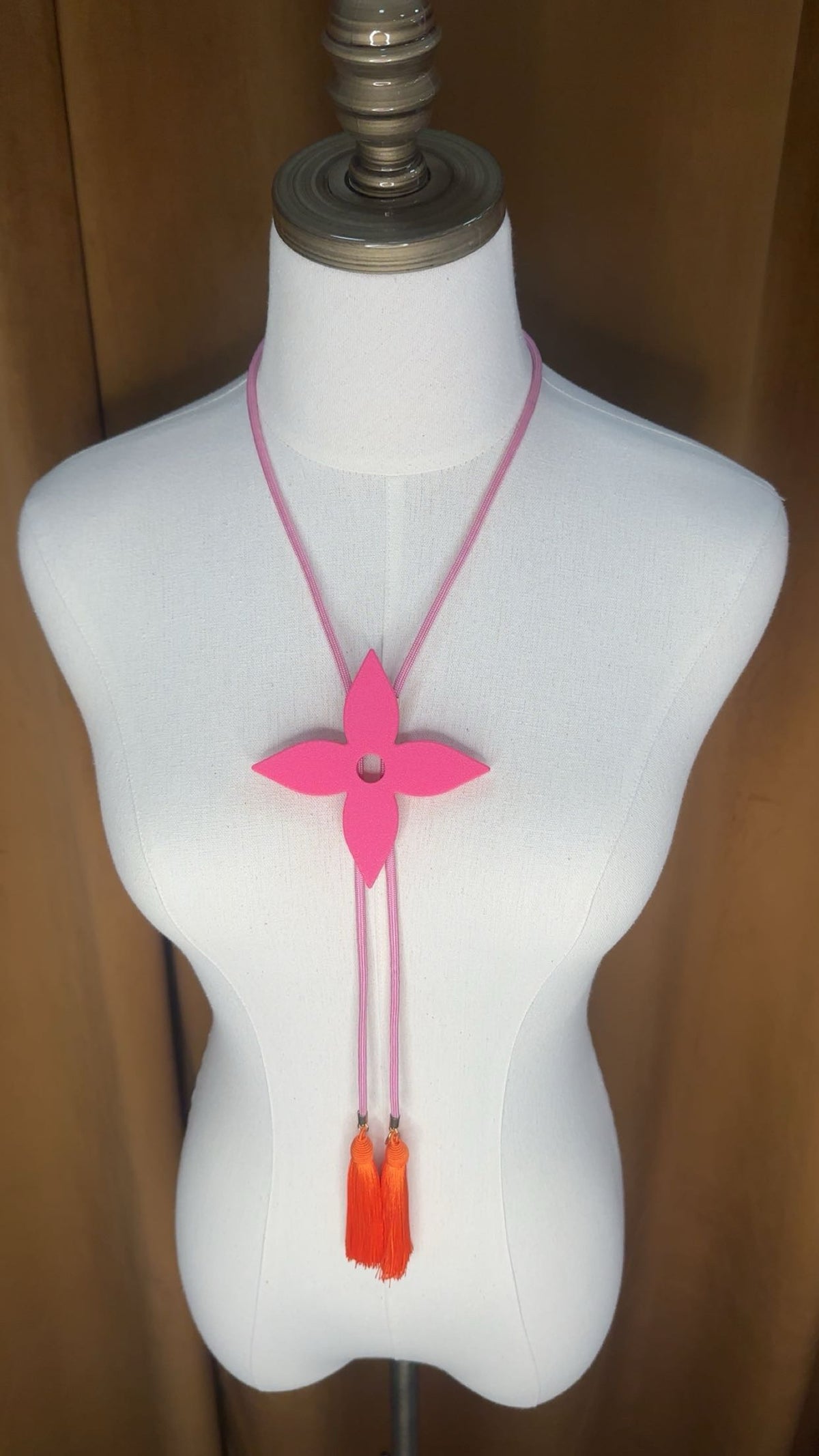Ace of Diamonds Bolo Flamingo Pink with Bubblegum Pink & Orange