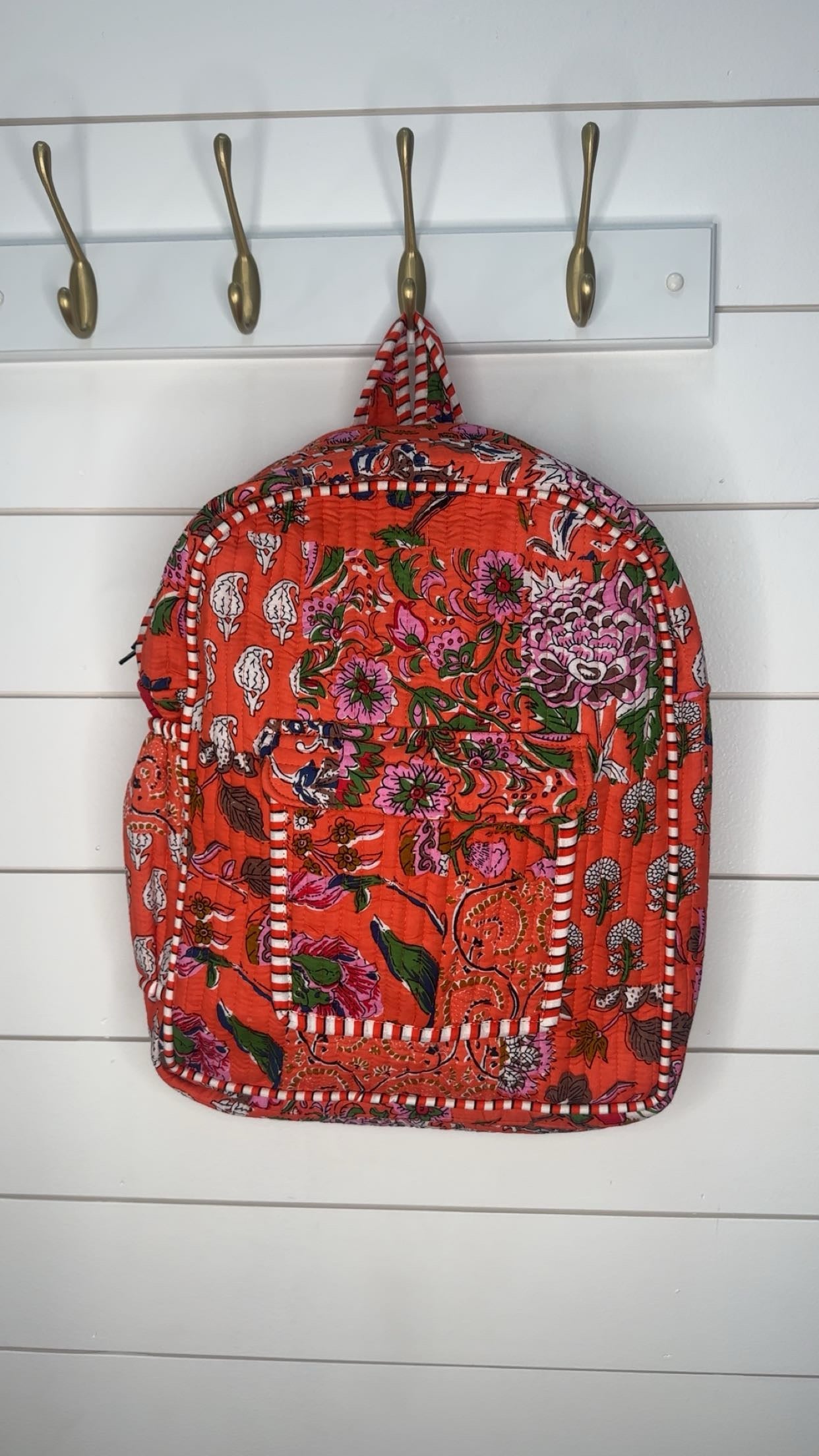 Small Quilted Backpack- Tangerine dream