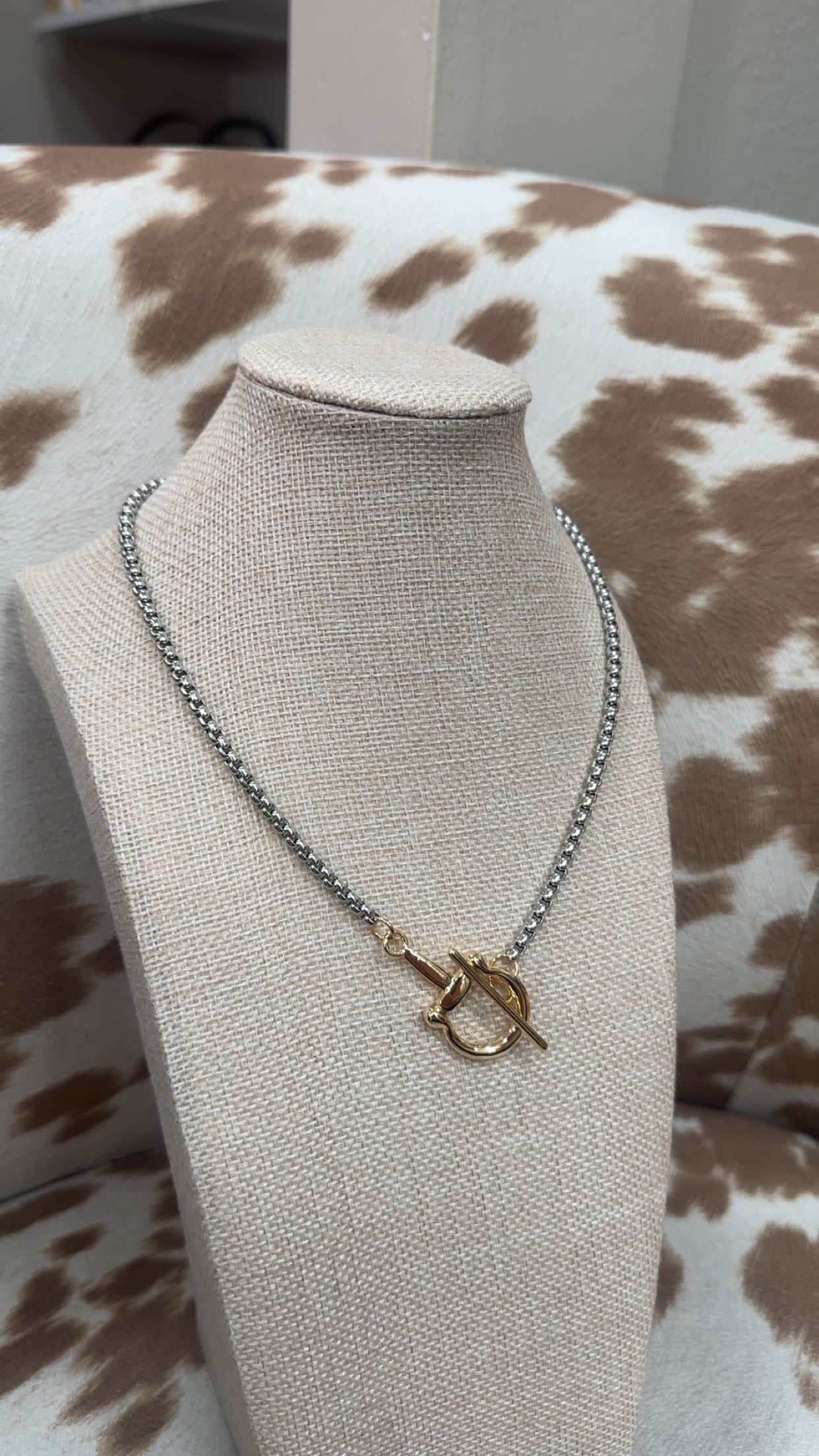 Saddle Up Mixed-Metal Horse Bit Necklace