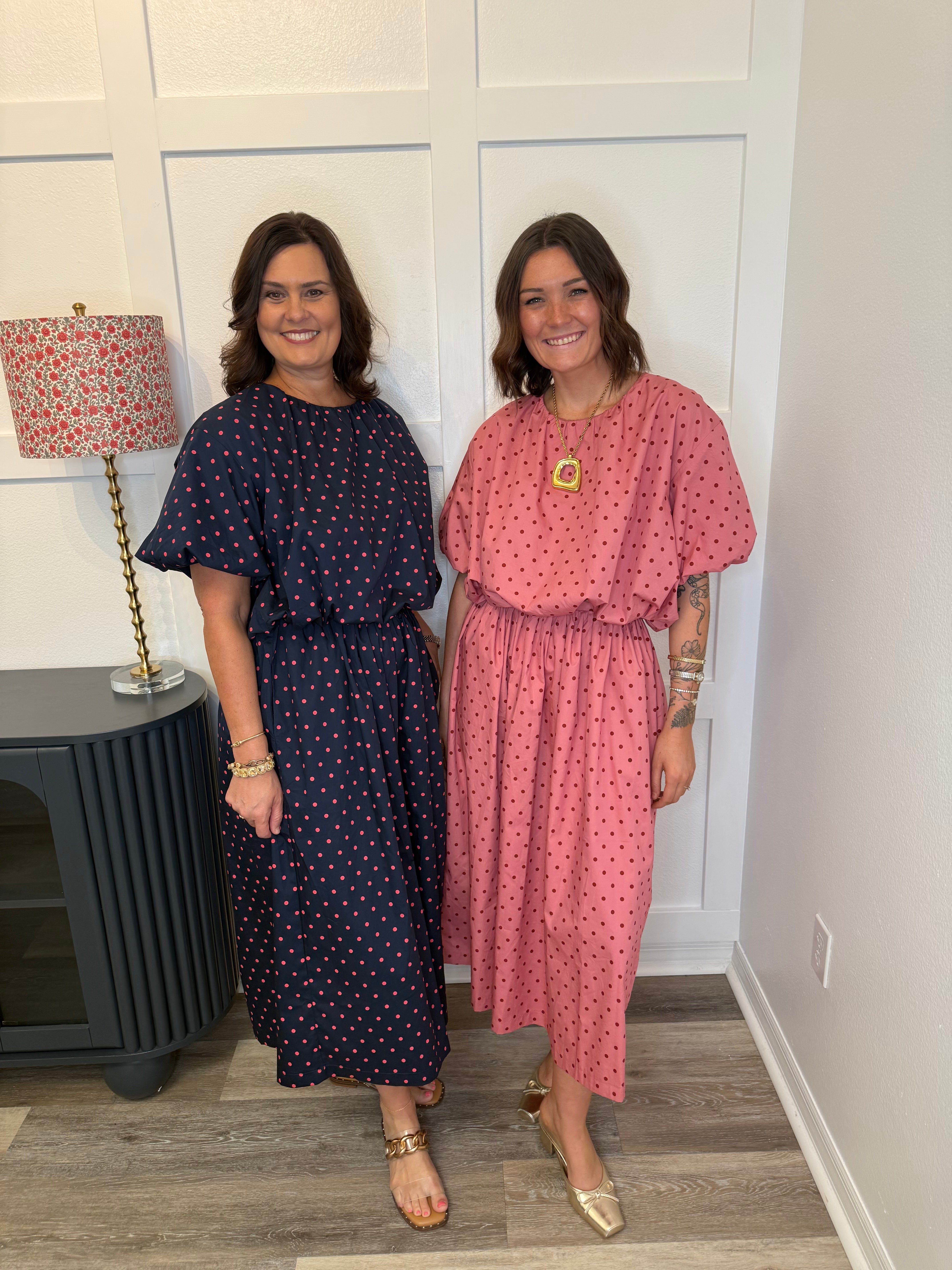 Polka Dot Maxi Set Pink