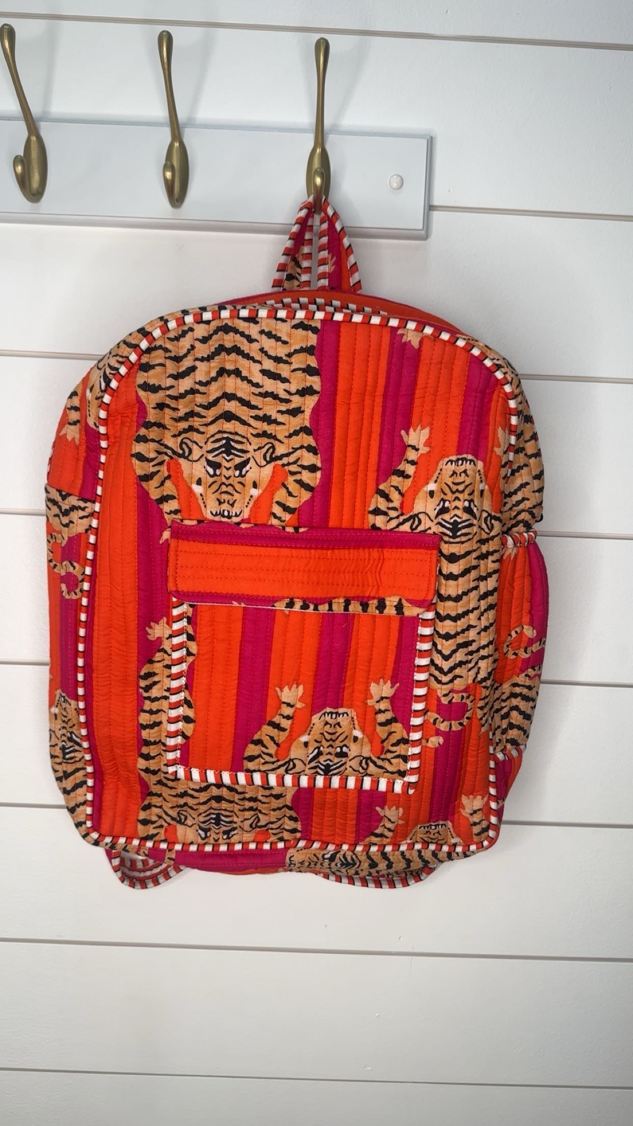 Small Quilted Backpack - Tiger Lily