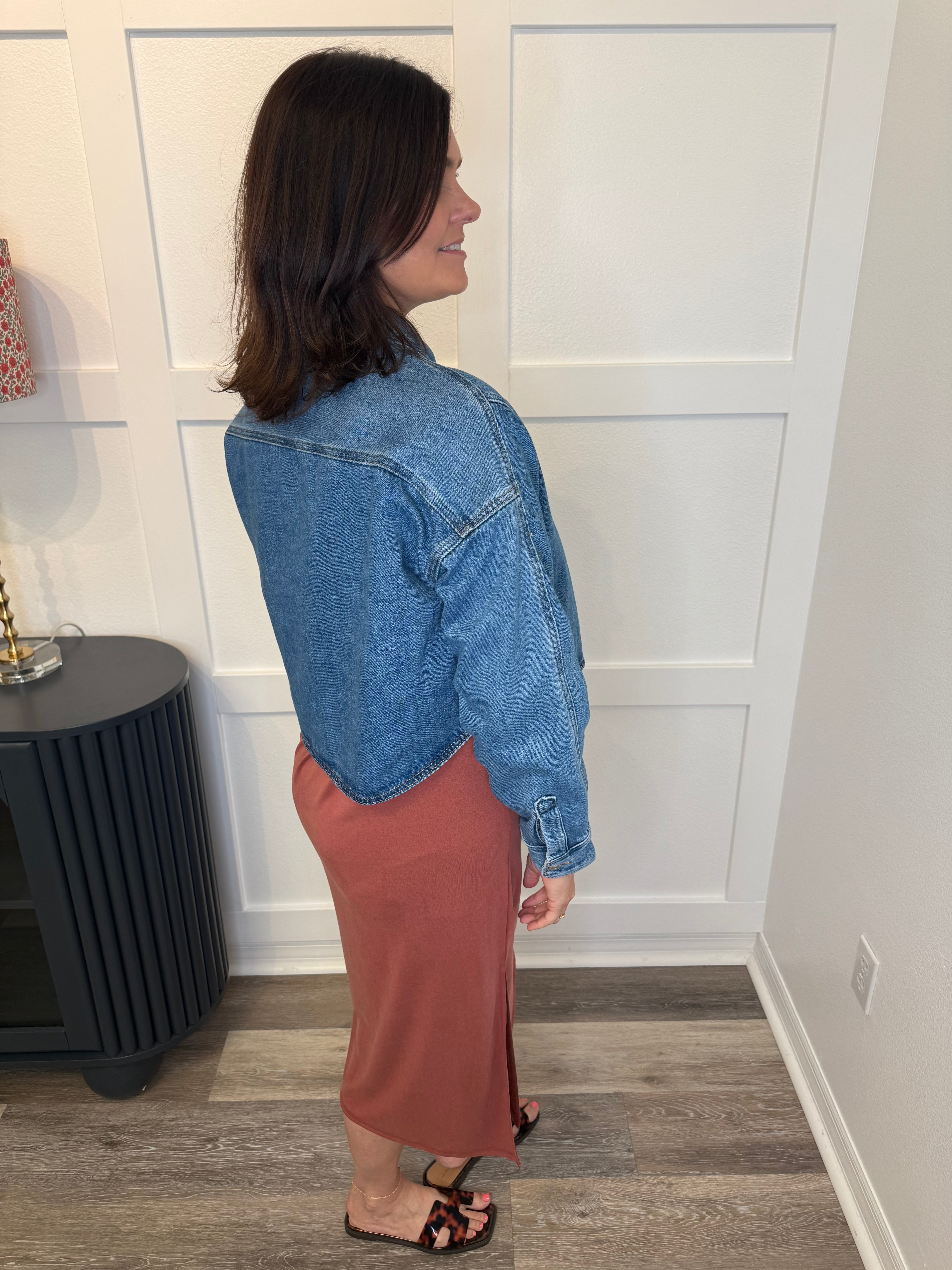 Mica Cropped Denim Jacket