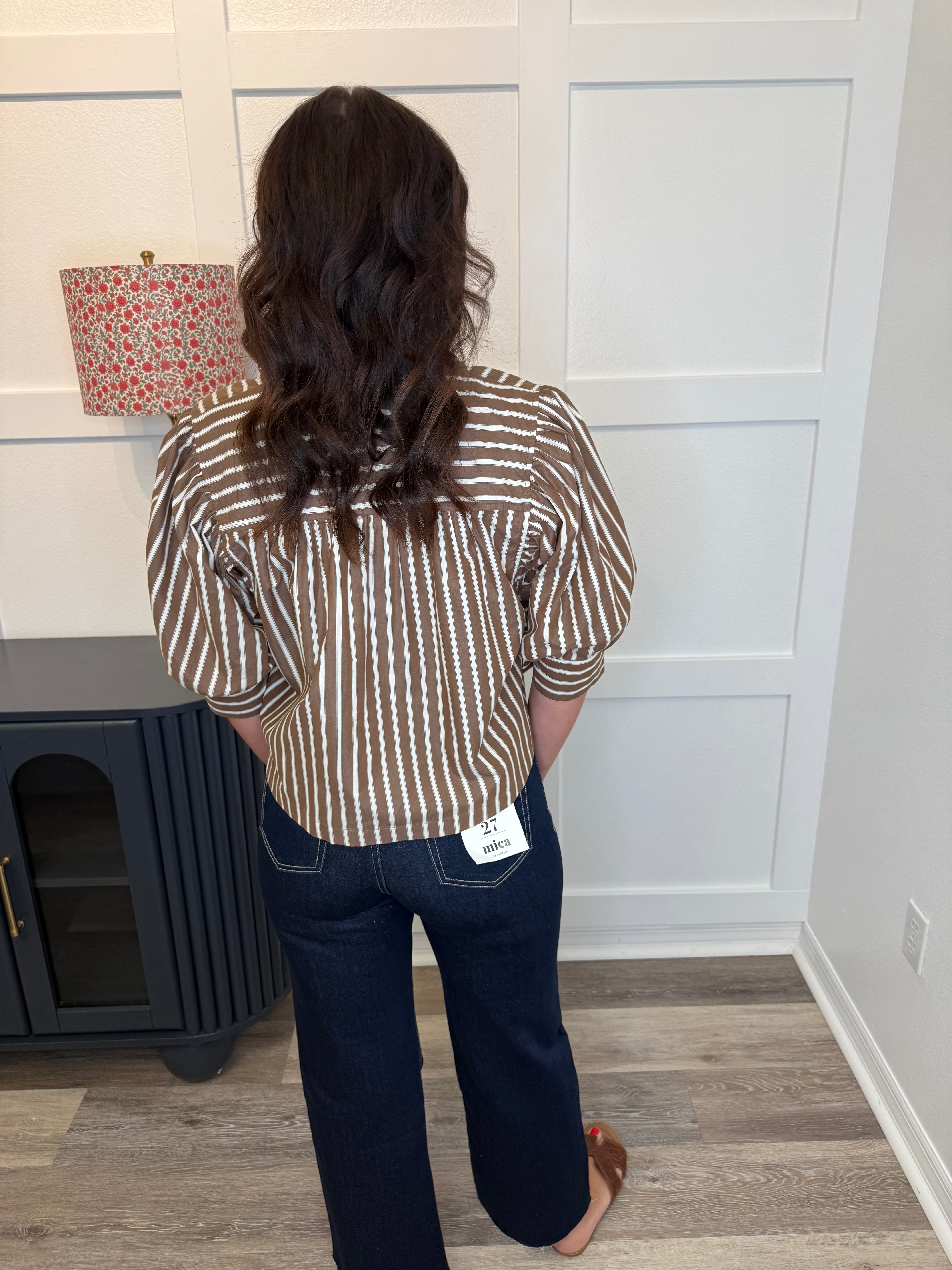 Coco Striped Button Down Top