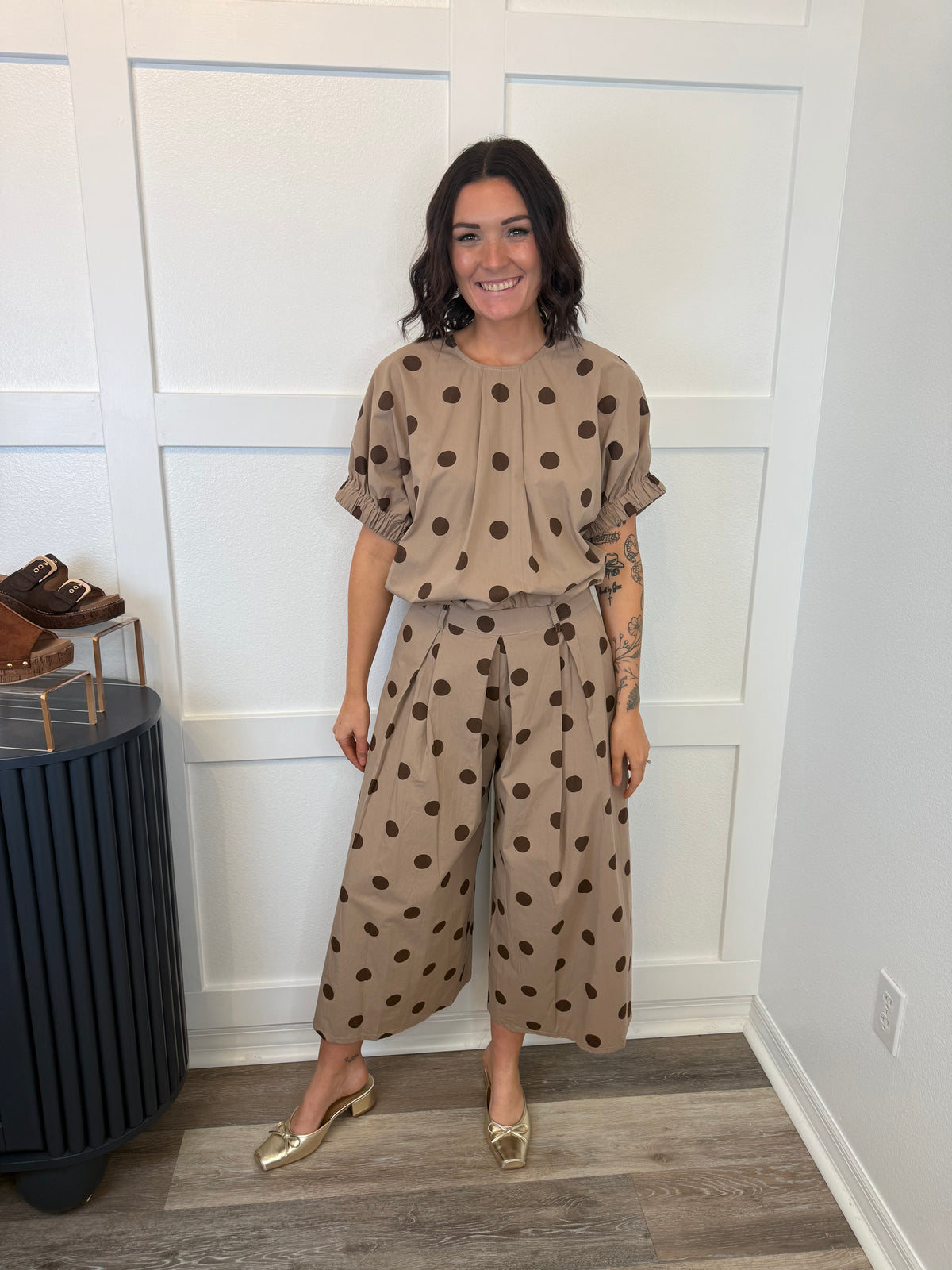 Mocha Polka Dot Pants