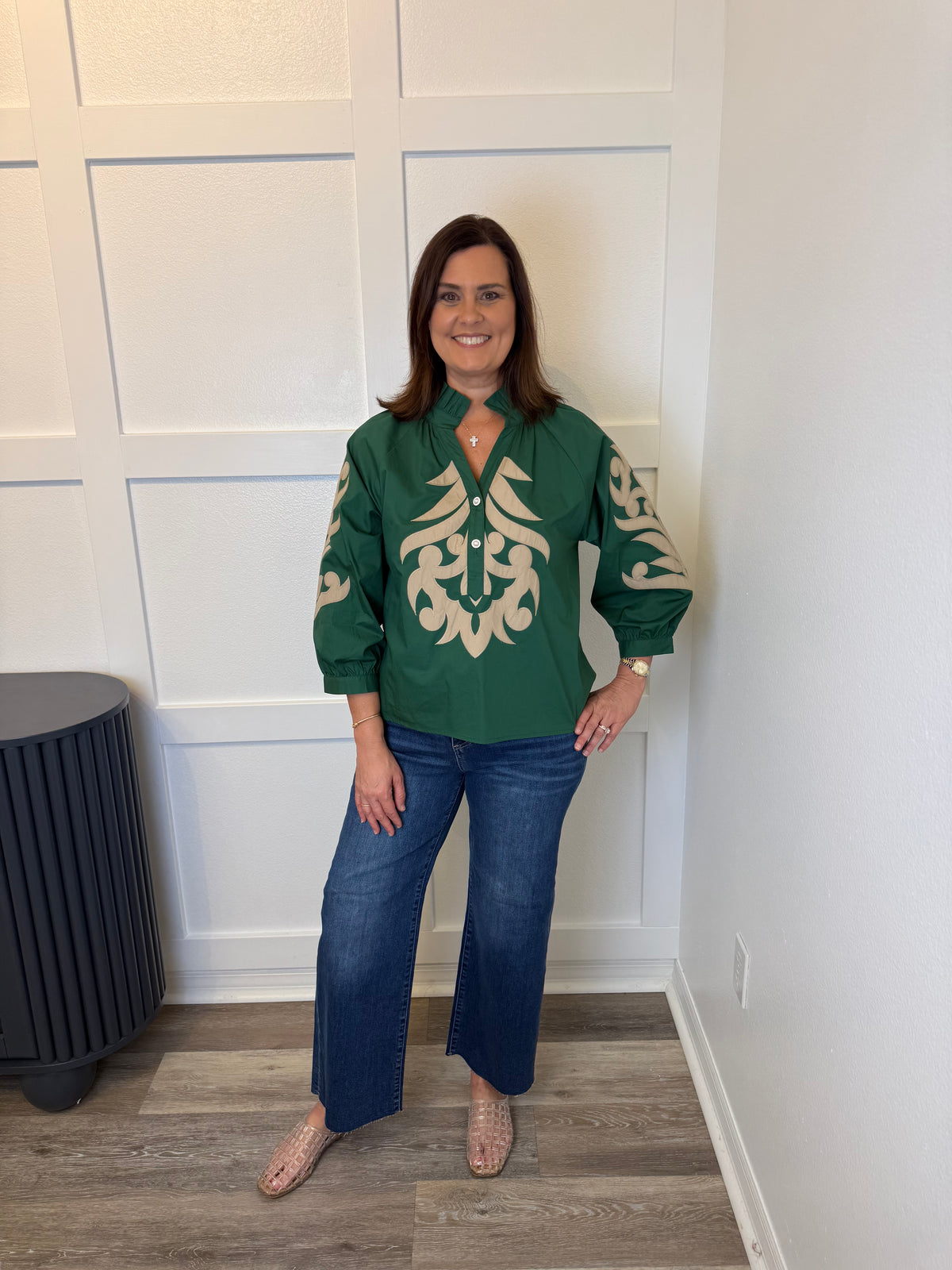 Green Baroque Blouse