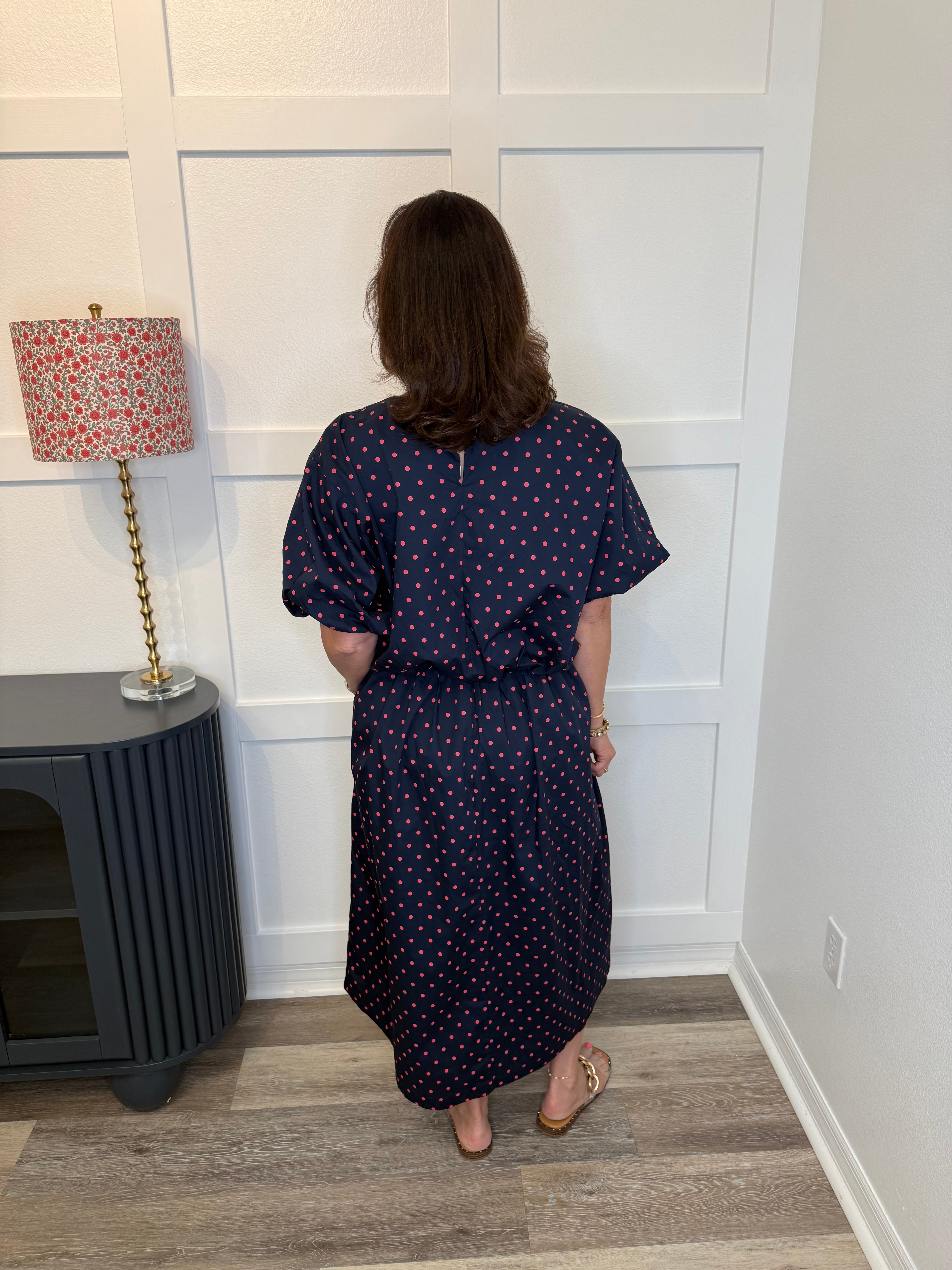 Polka Dot Maxi Set Navy