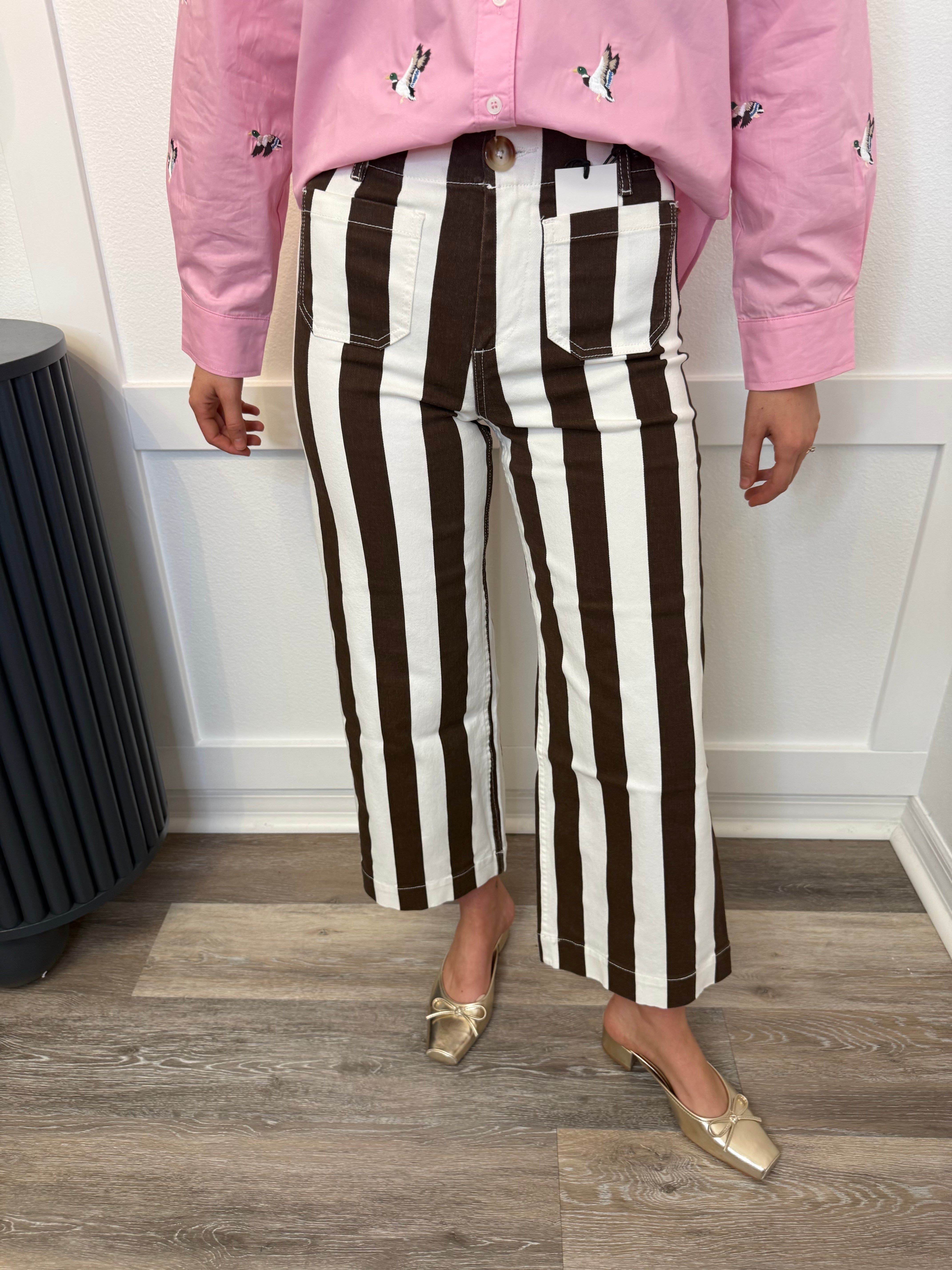 Mica Chocolate Striped Pants