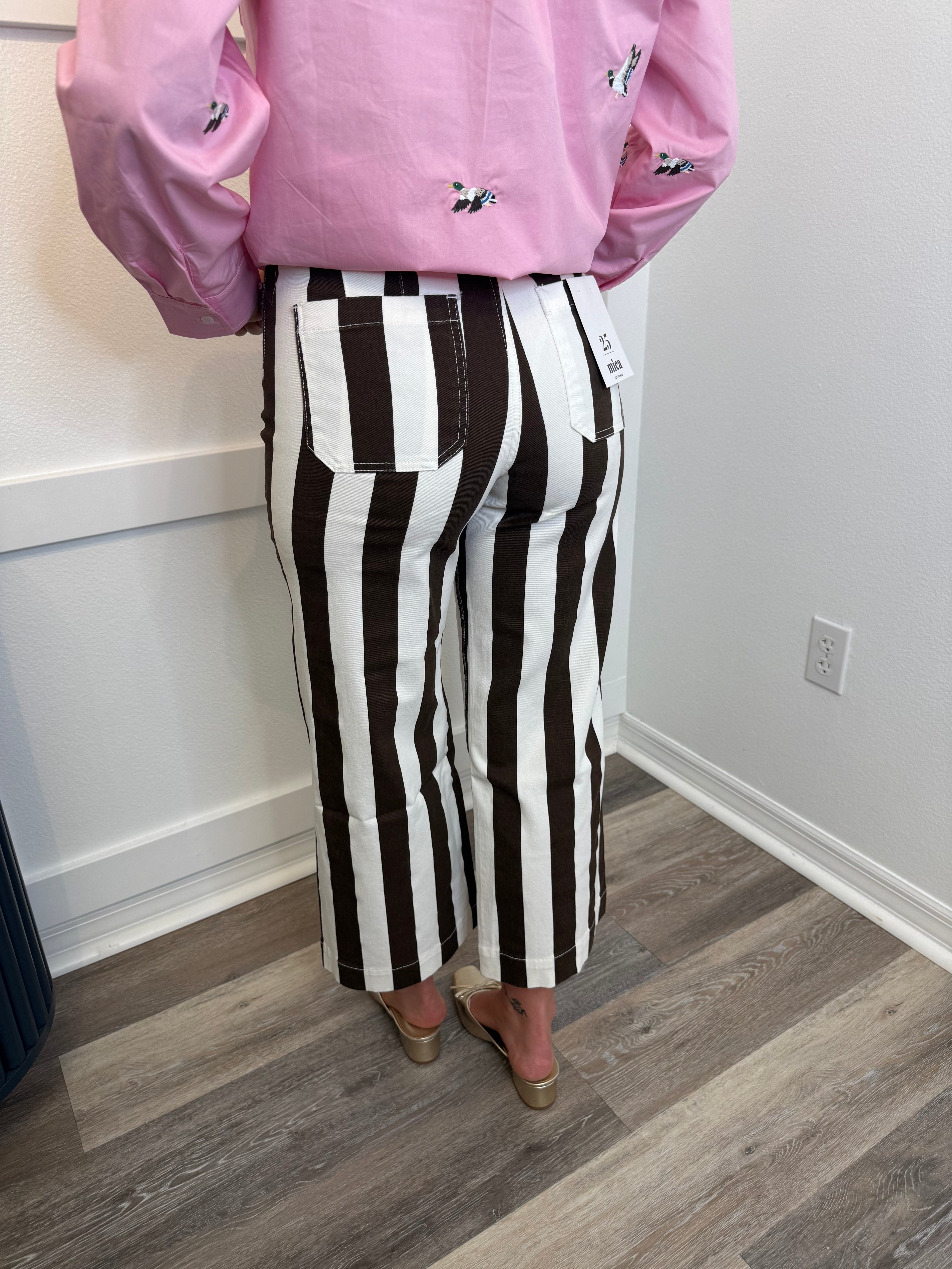 Mica Chocolate Striped Pants