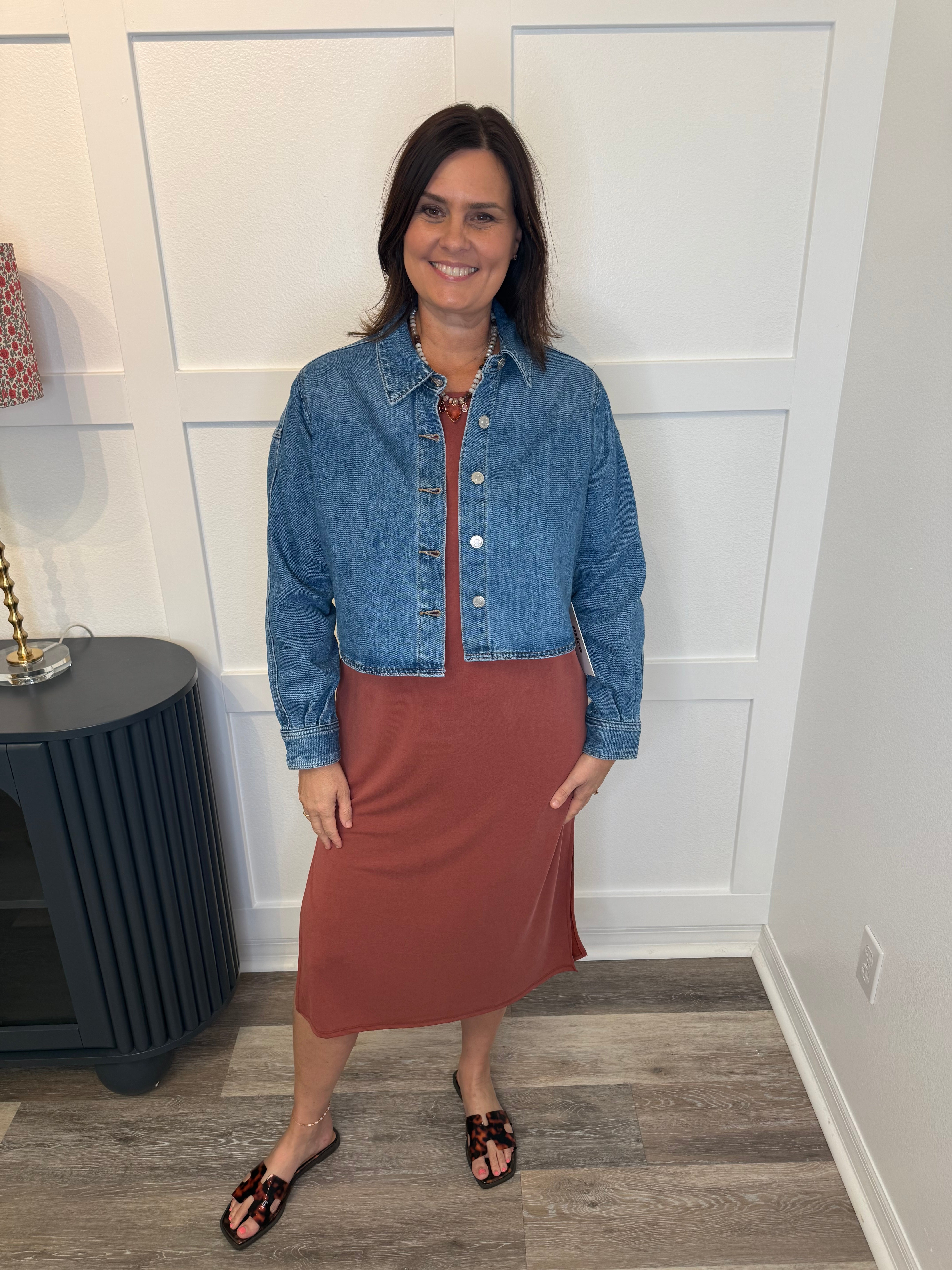 Mica Cropped Denim Jacket