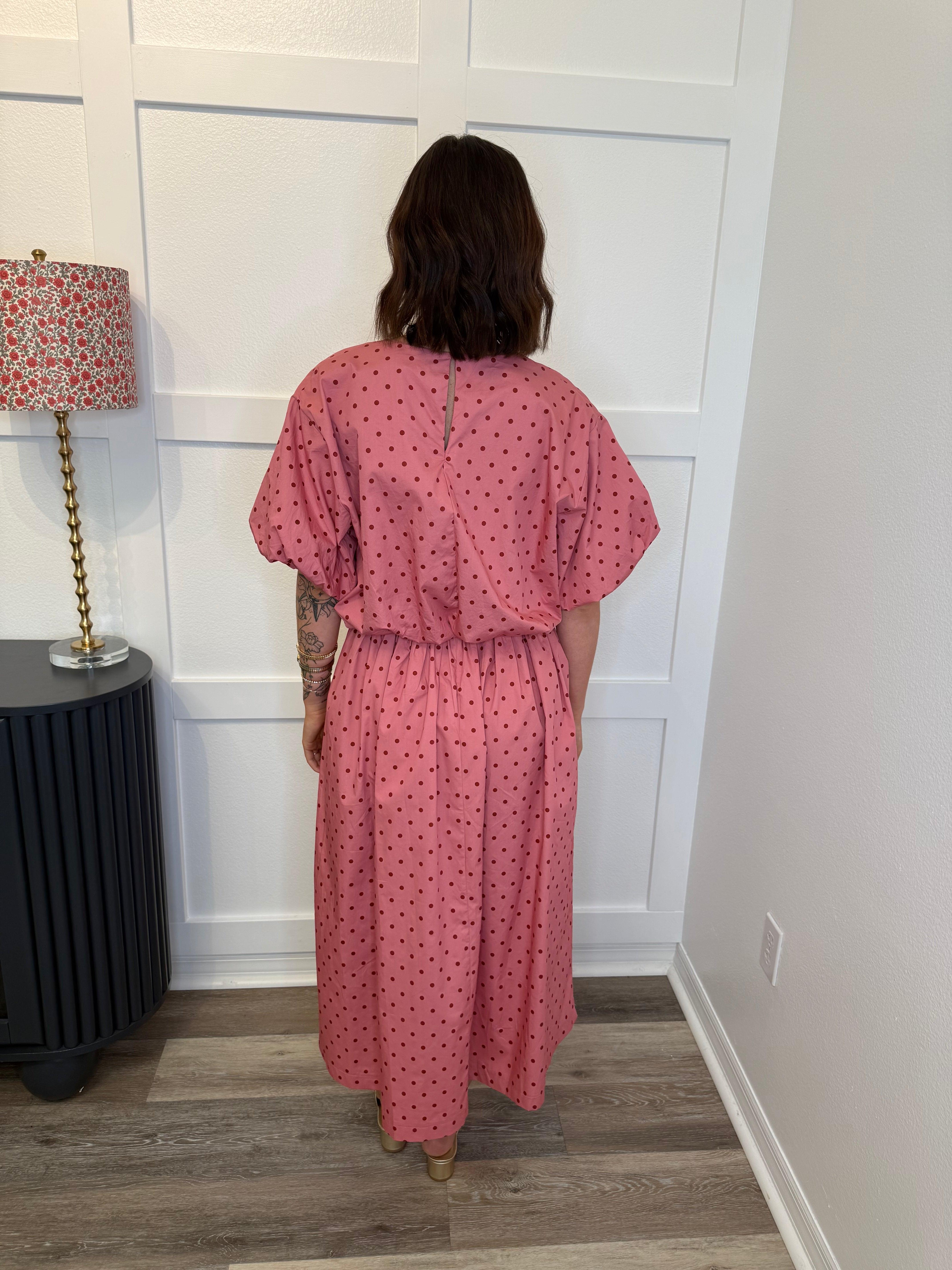 Polka Dot Maxi Set Pink
