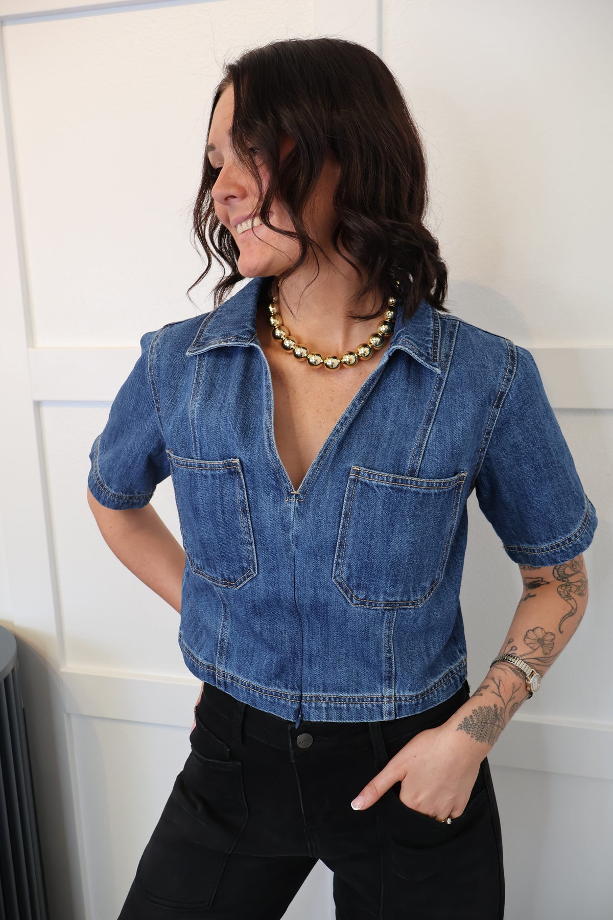 The Cutest Denim Top