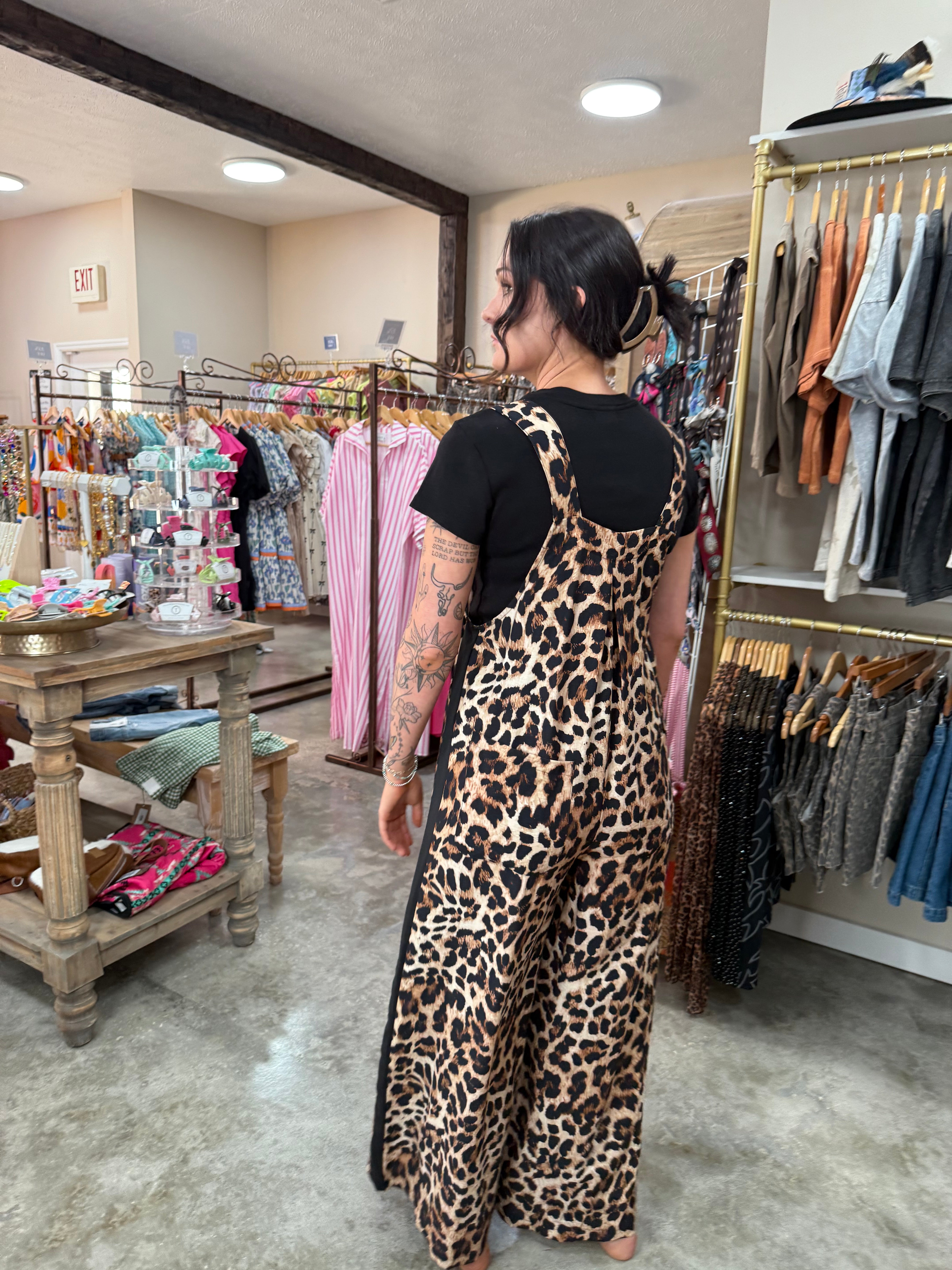 Side Track Leopard Jumpsuit