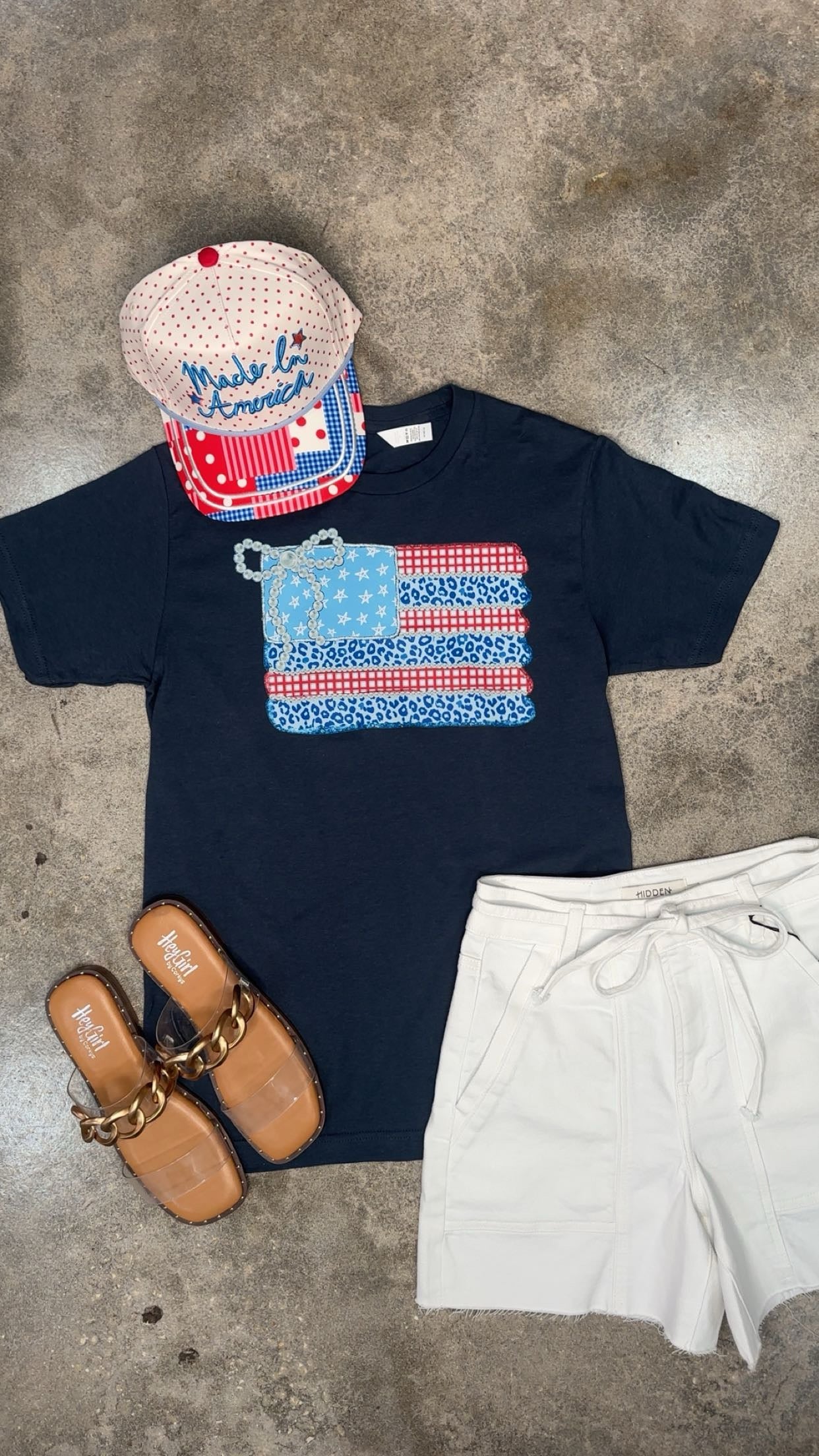 Cheetah and Pearls Flag Tee