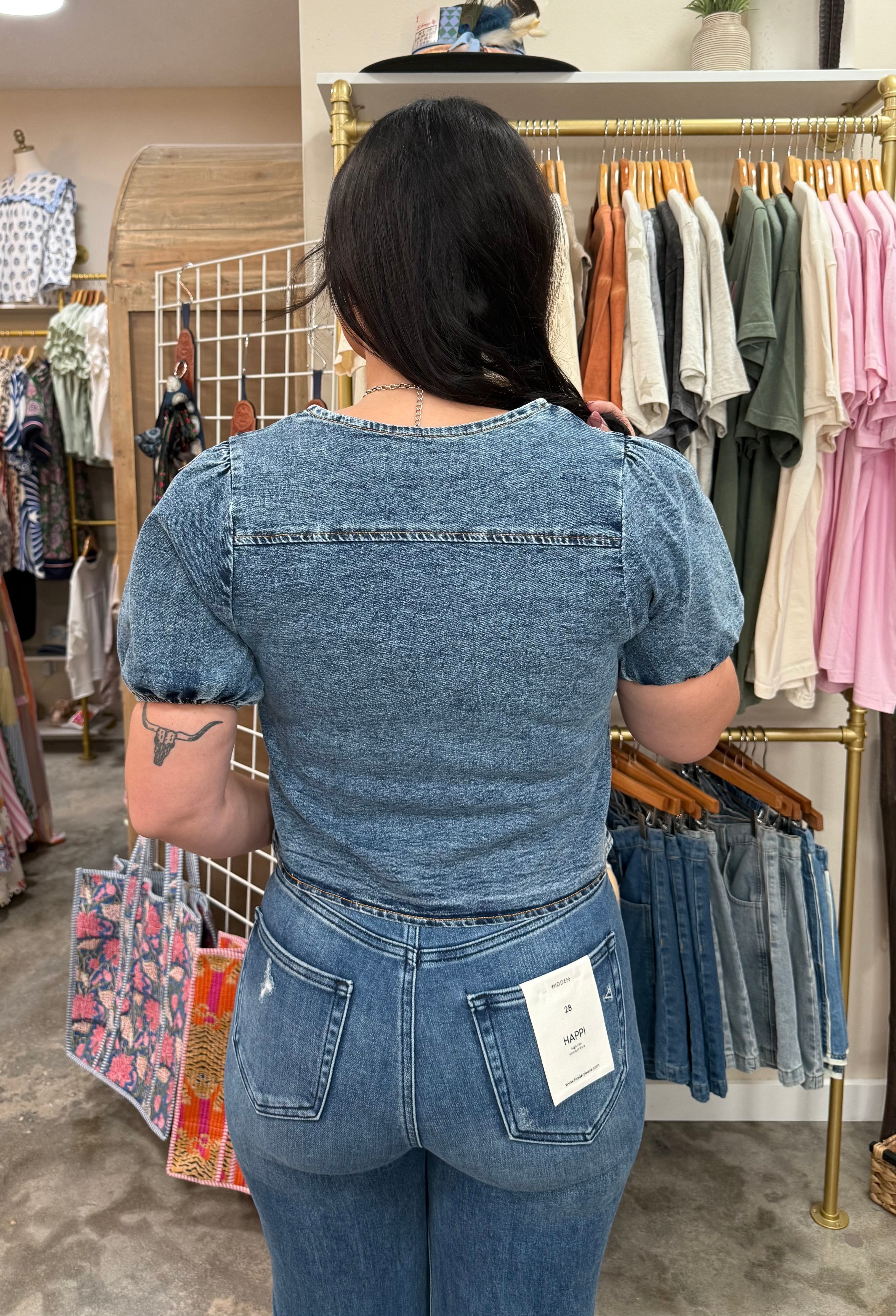 Blue Skies Scallop Top