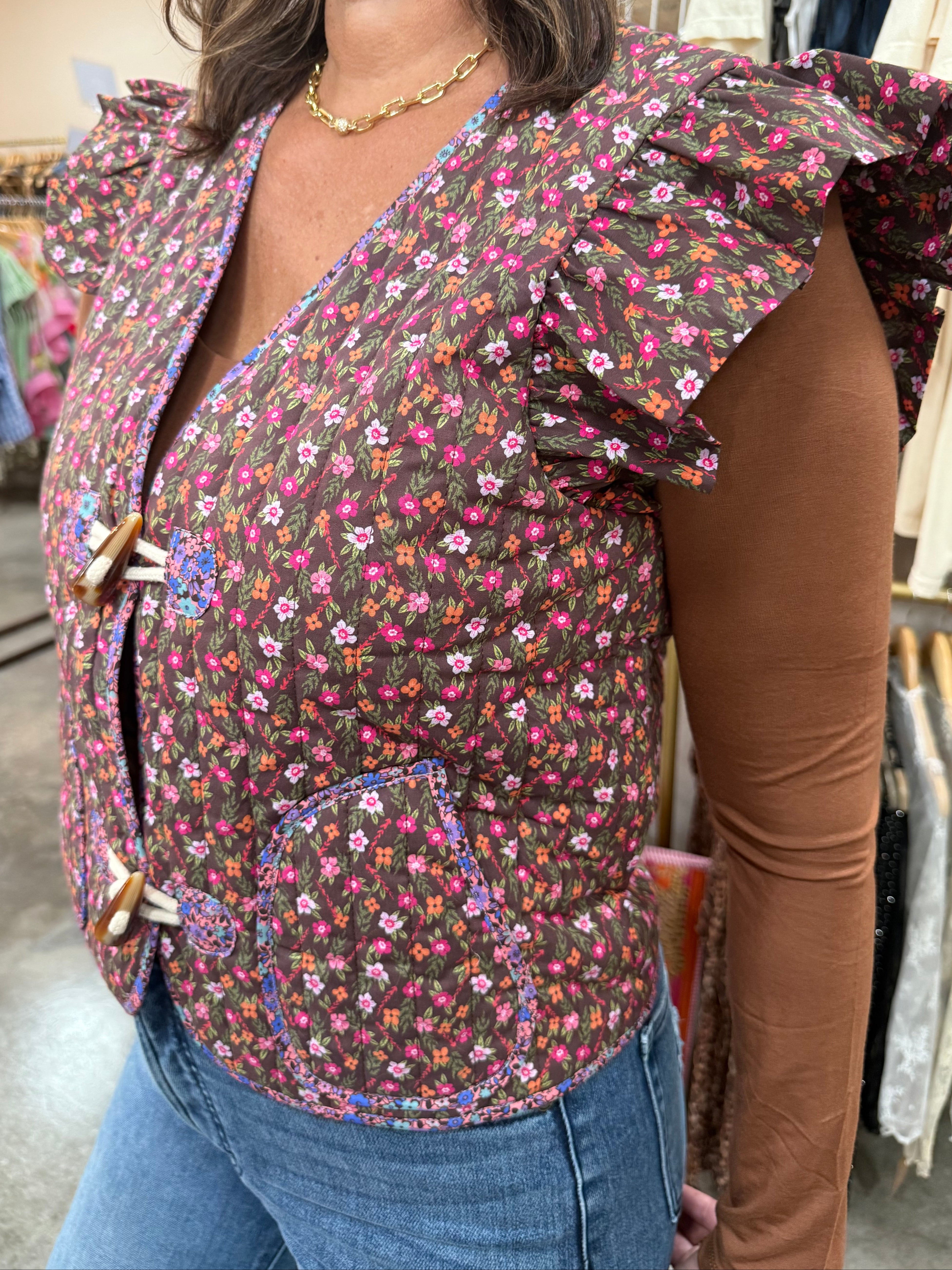 Ditsy Quilted Vest