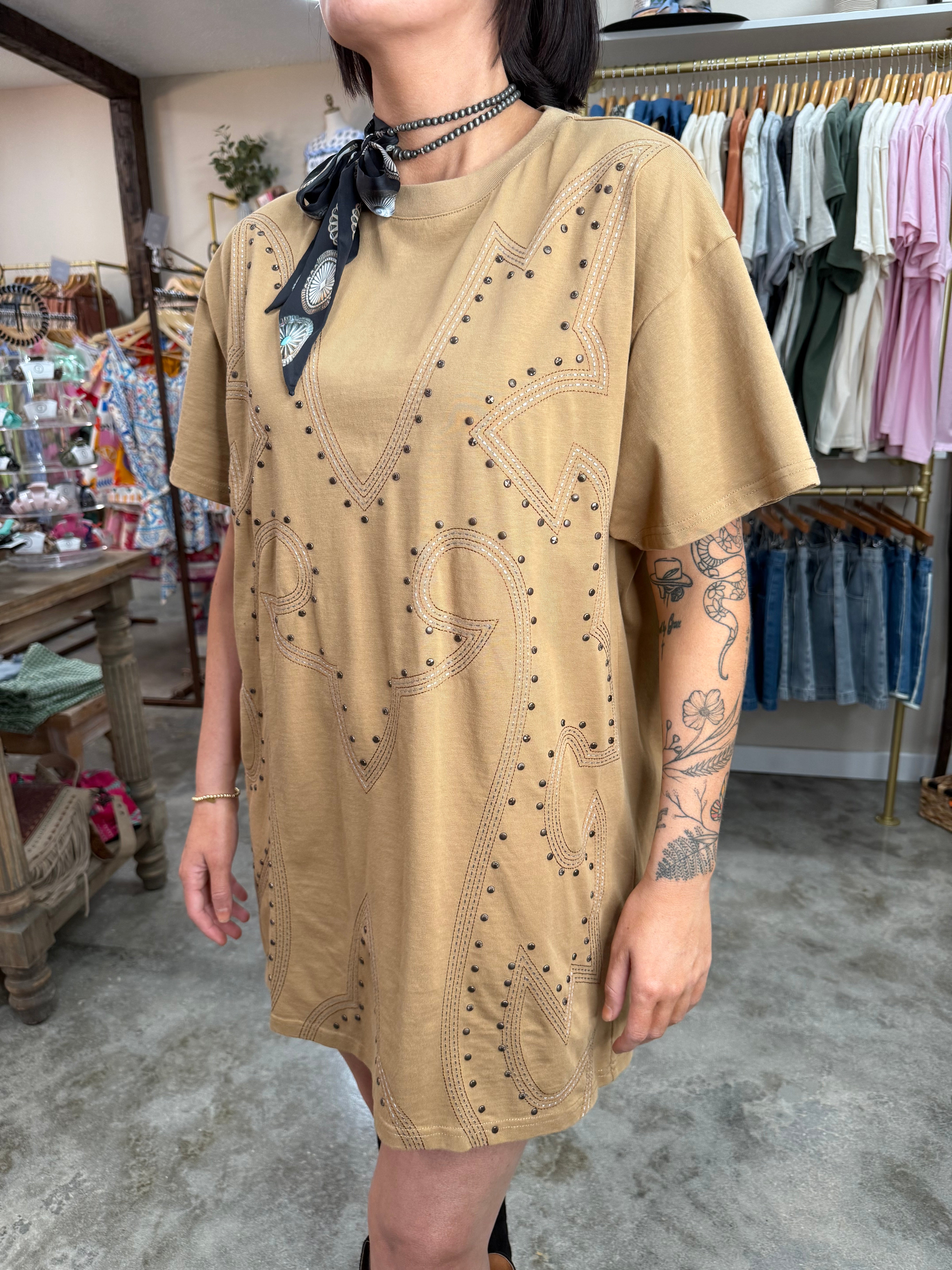 Starstruck Studded Shirt Dress