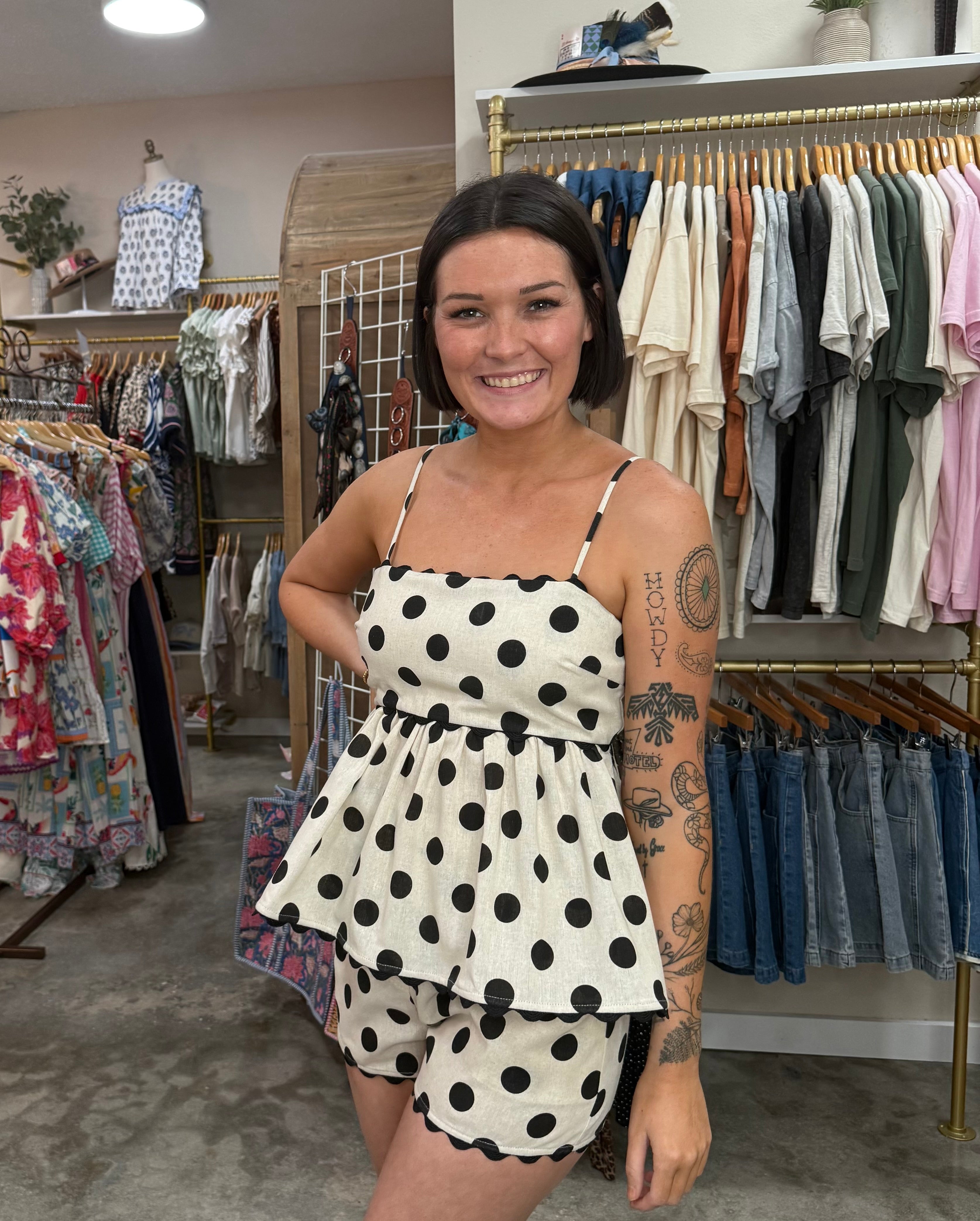 Dot & Dash Peplum Set