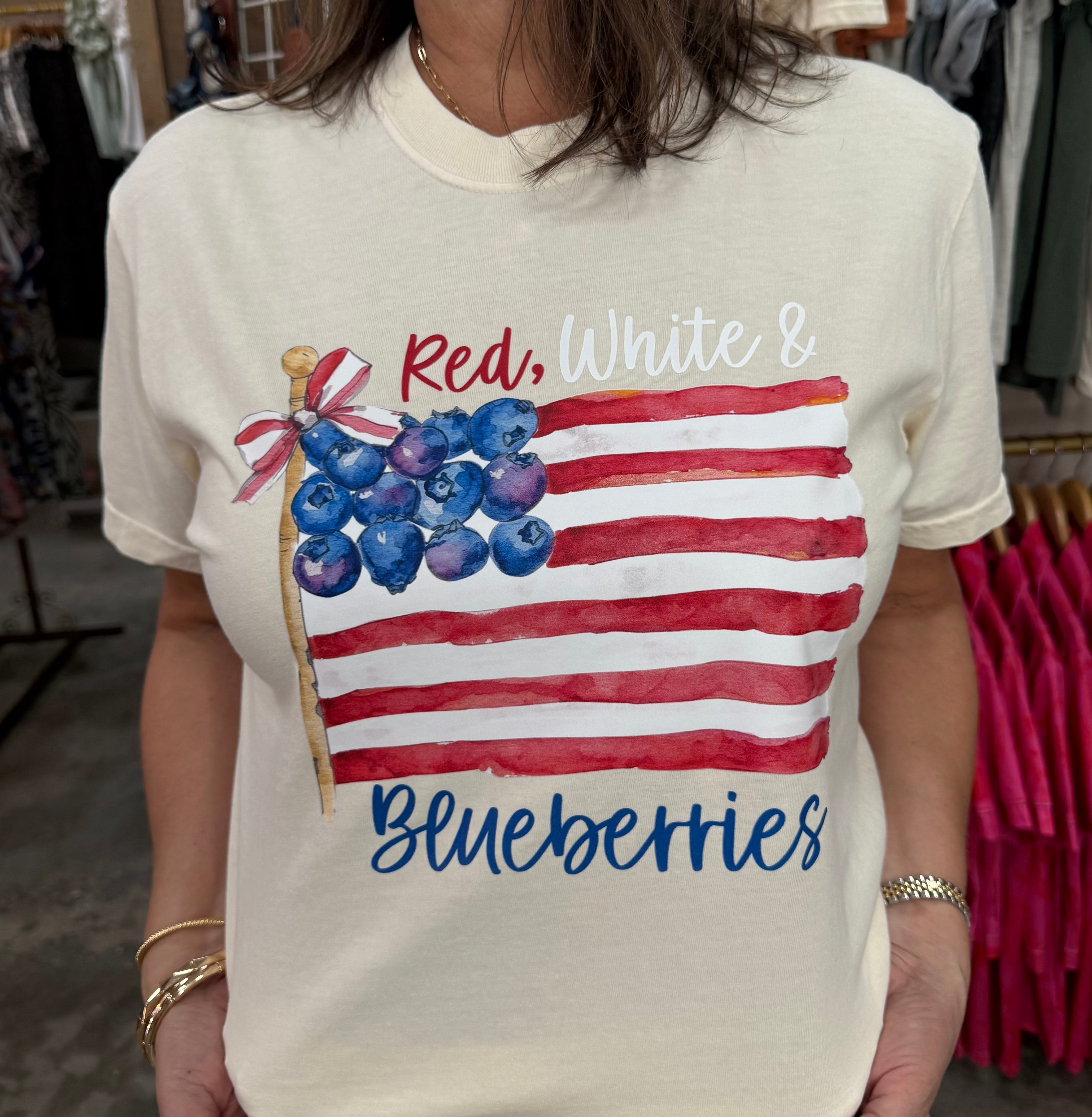 Red, White and Blueberries Flag Tee