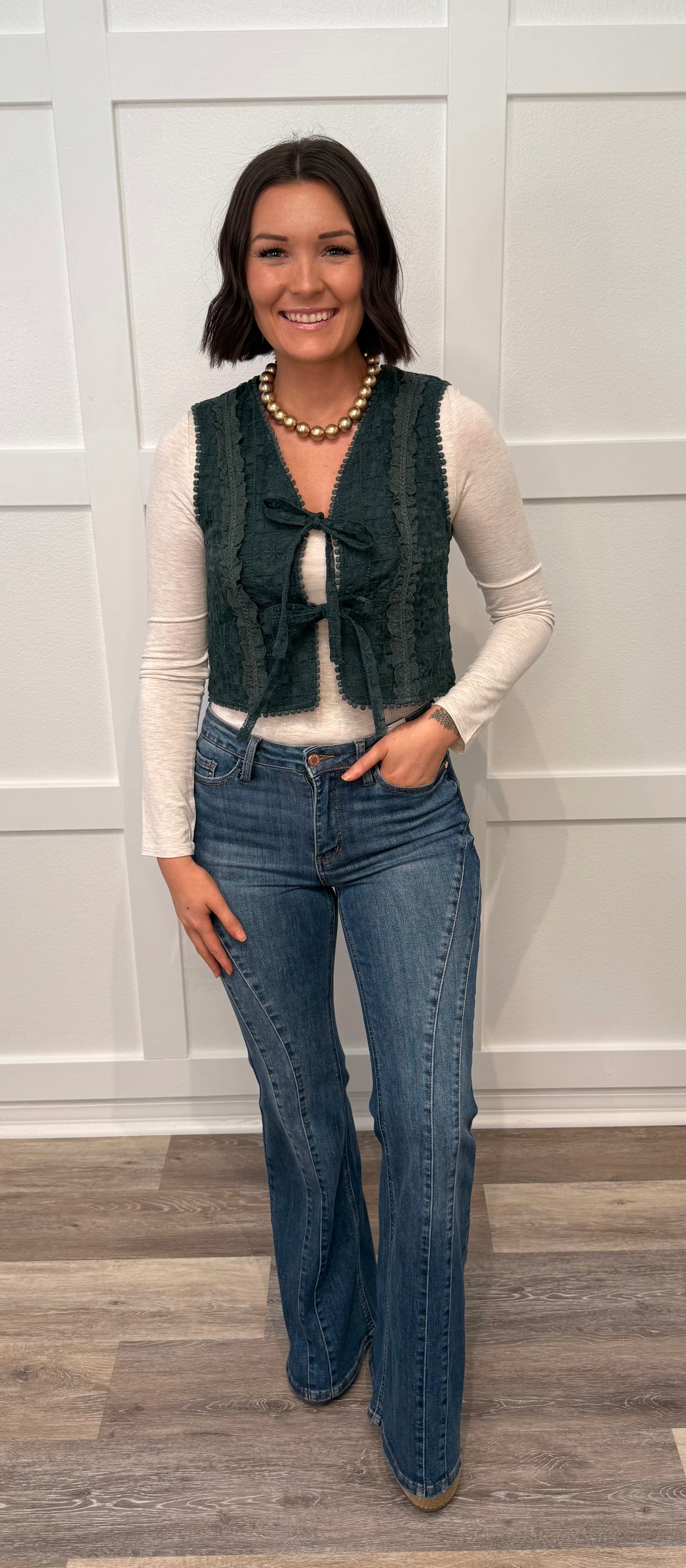 The Mistletoe Lace Vest