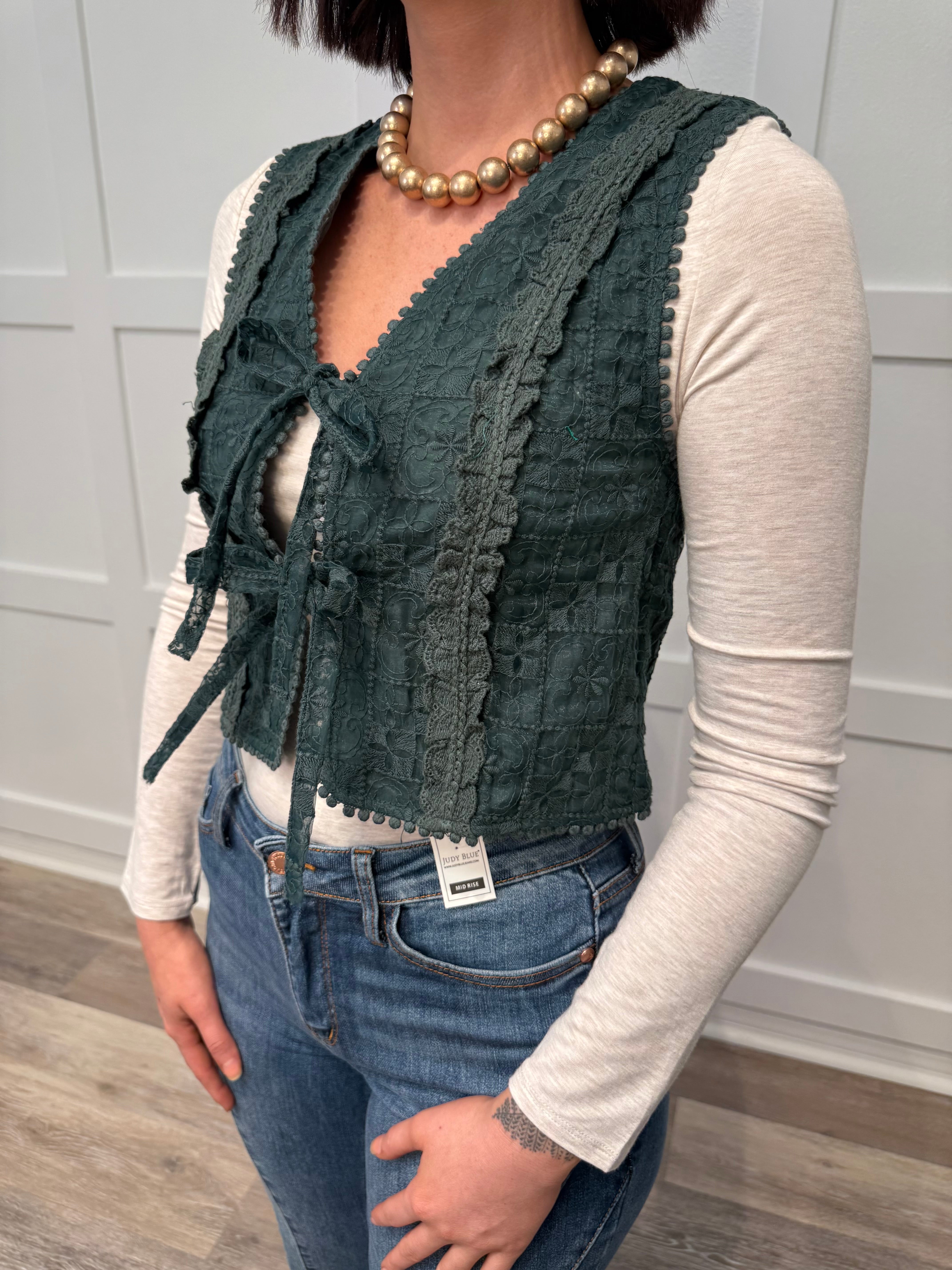 The Mistletoe Lace Vest