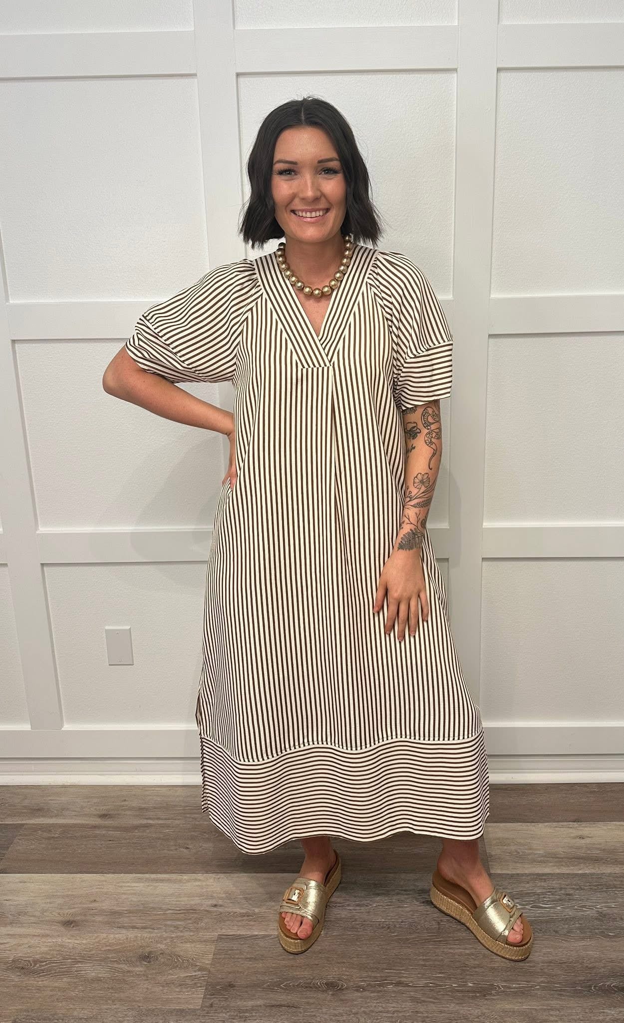 The Canyon Stripe Midi Dress