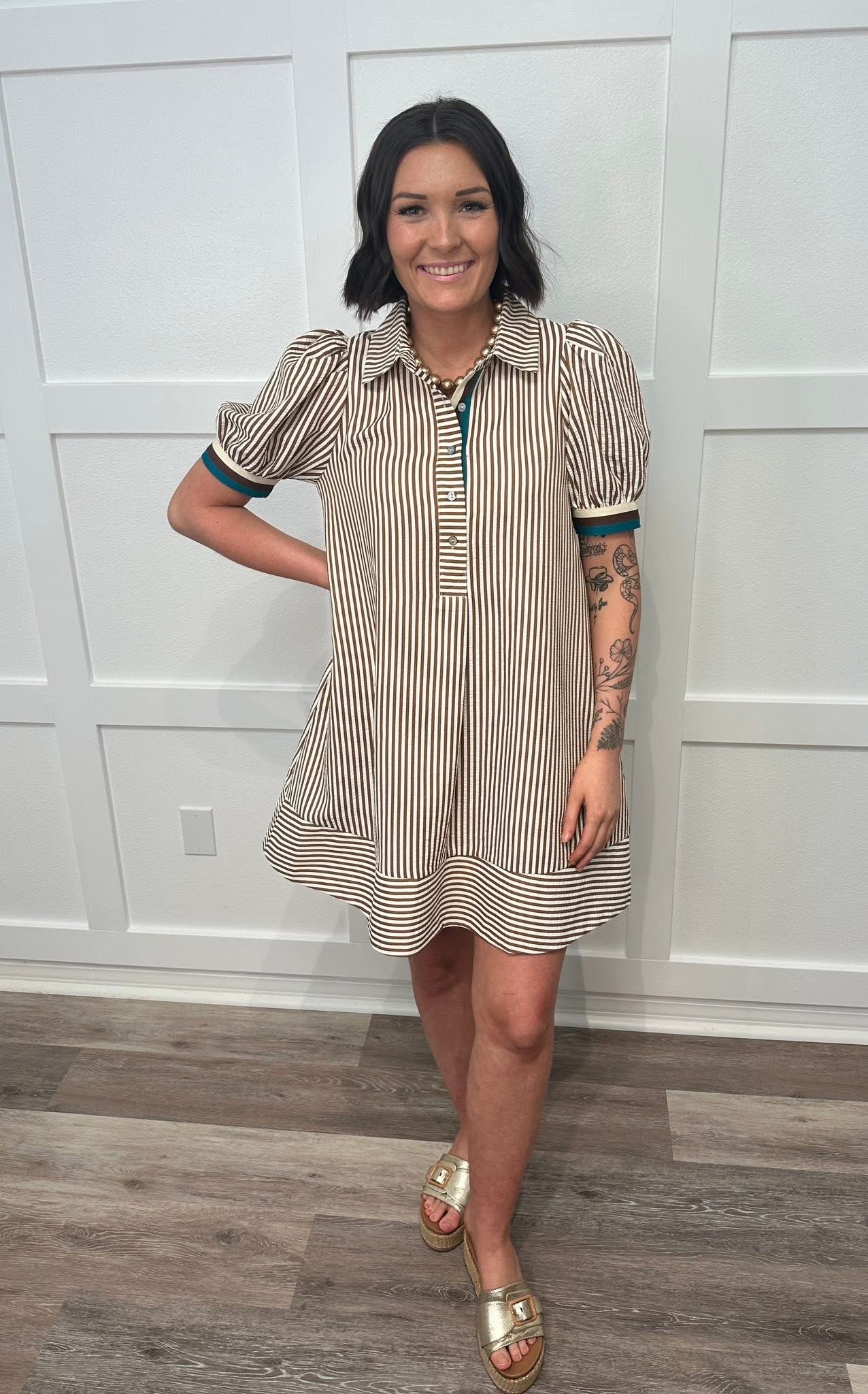 Caramel Stripe Dress