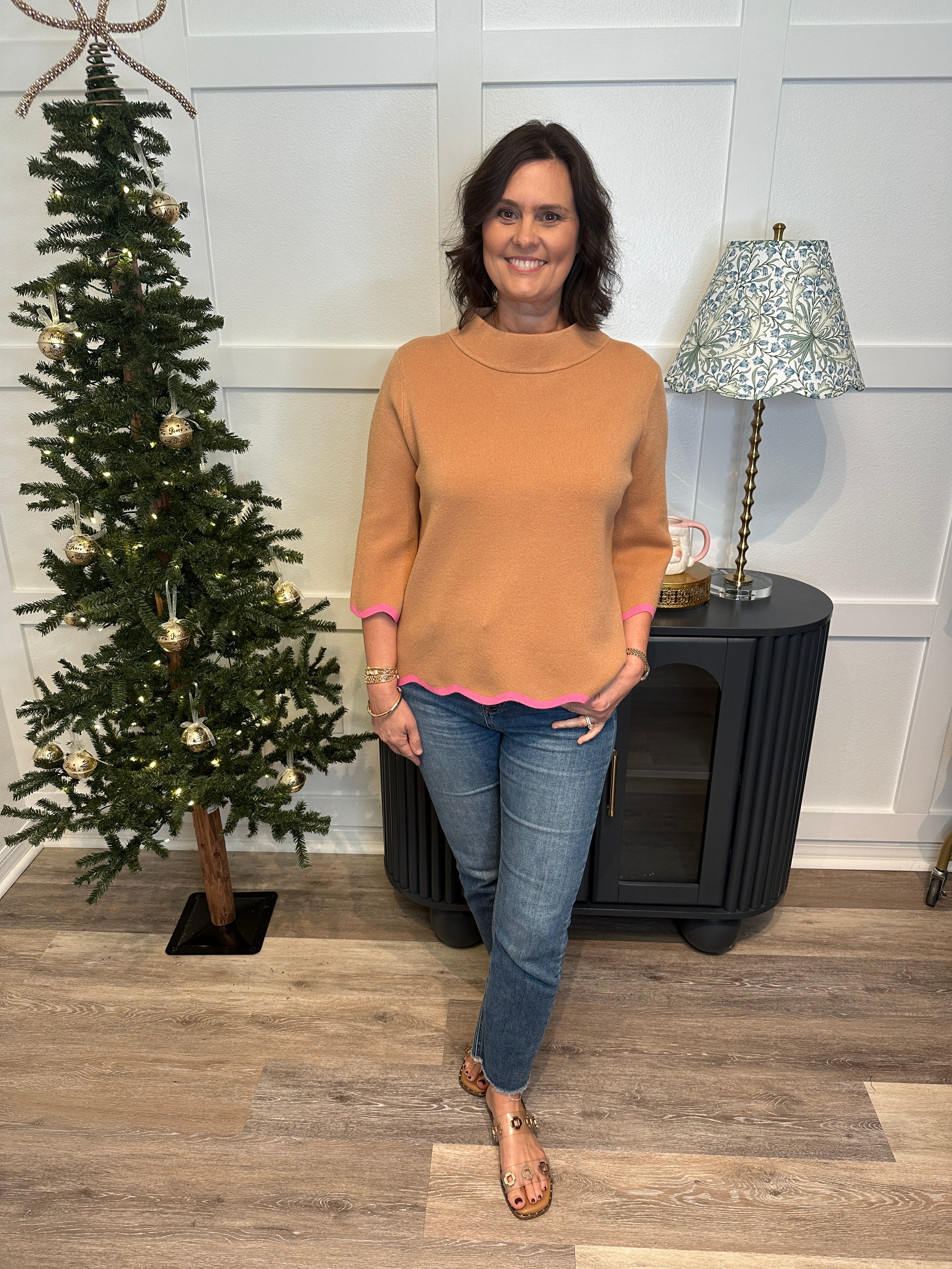 The Kensington Scallop Knit Top