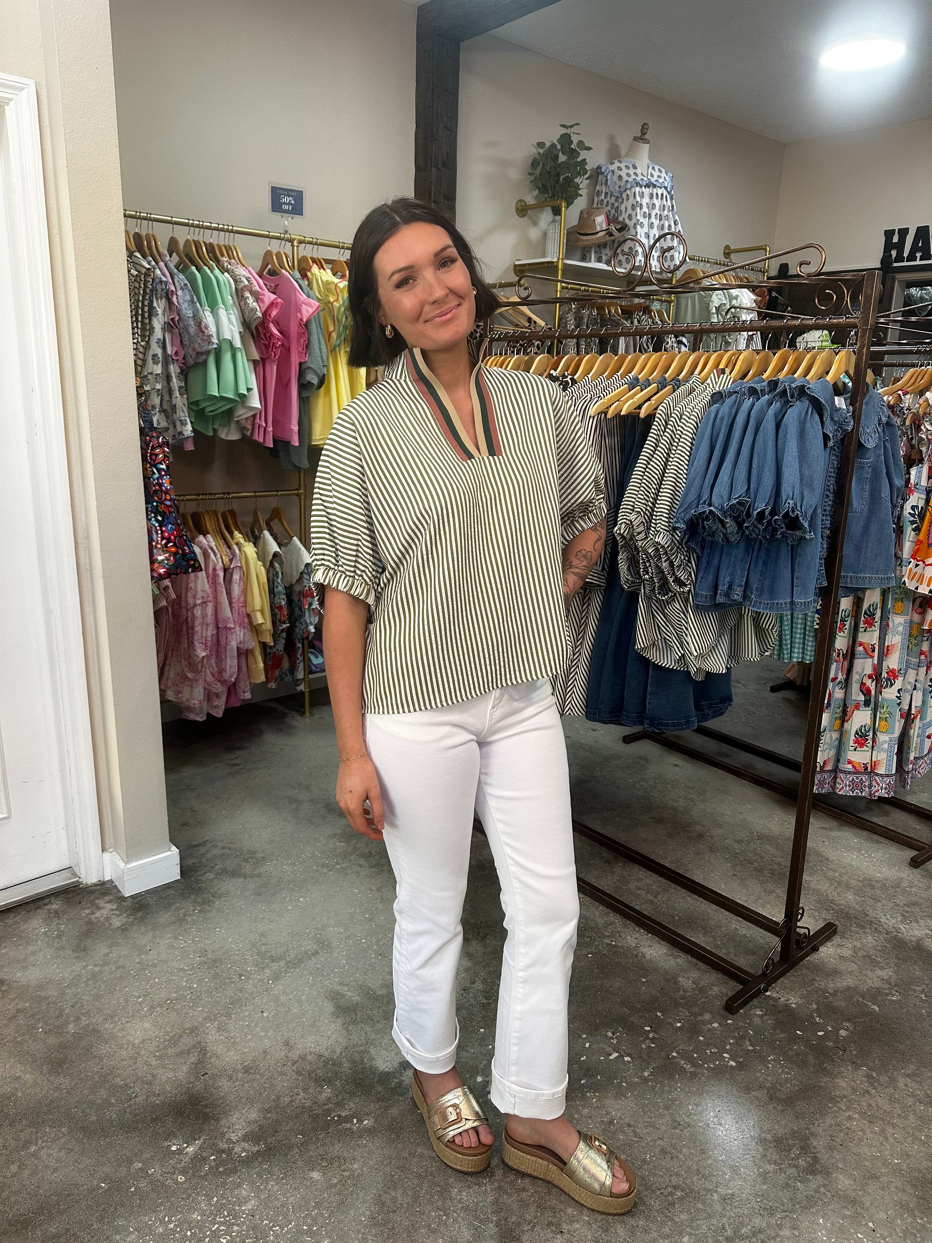 Olive Horizon Blouse