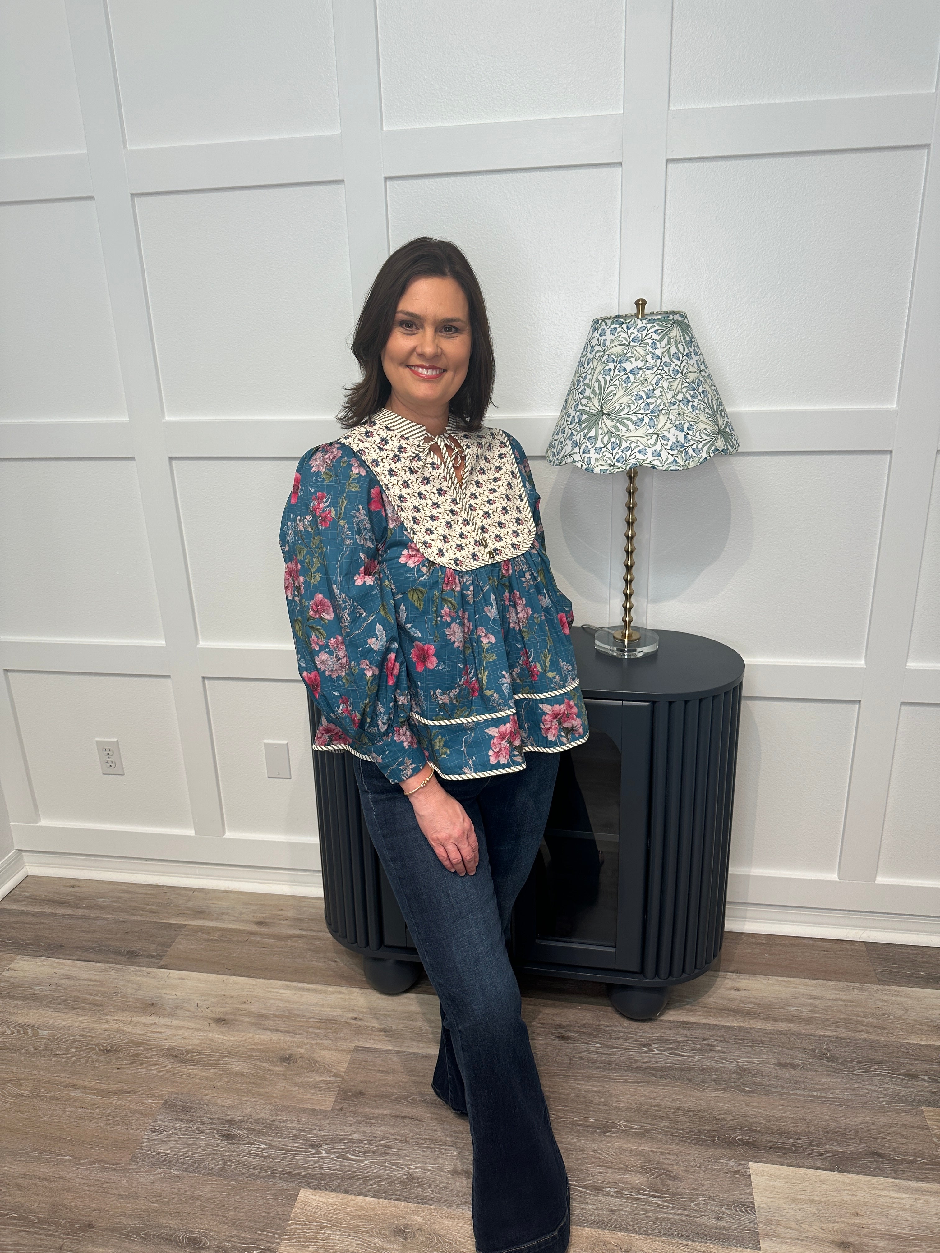 Teal Grace Floral Top