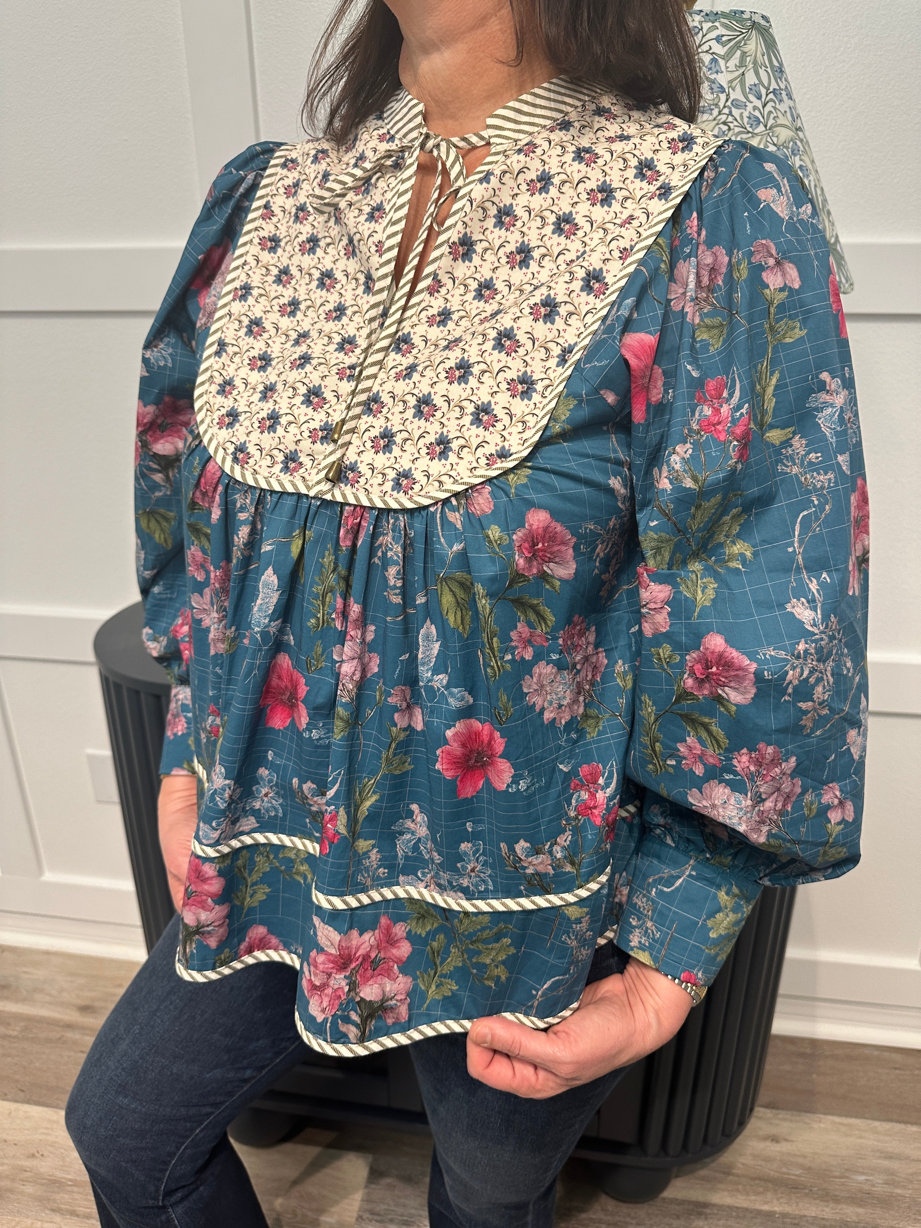 Teal Grace Floral Top