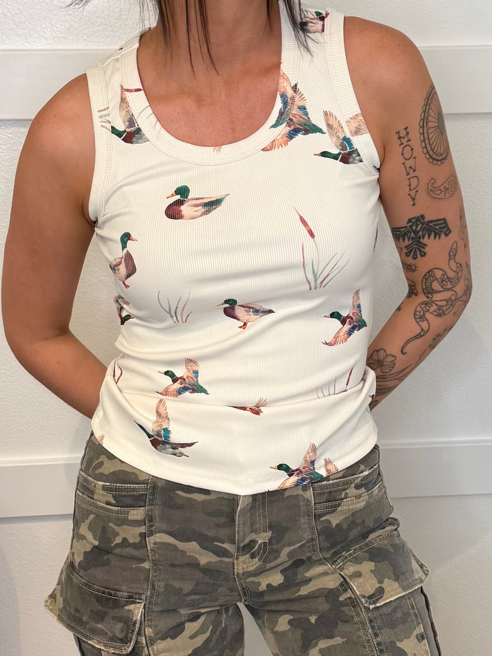 Mallard Ribbed Tank Cream