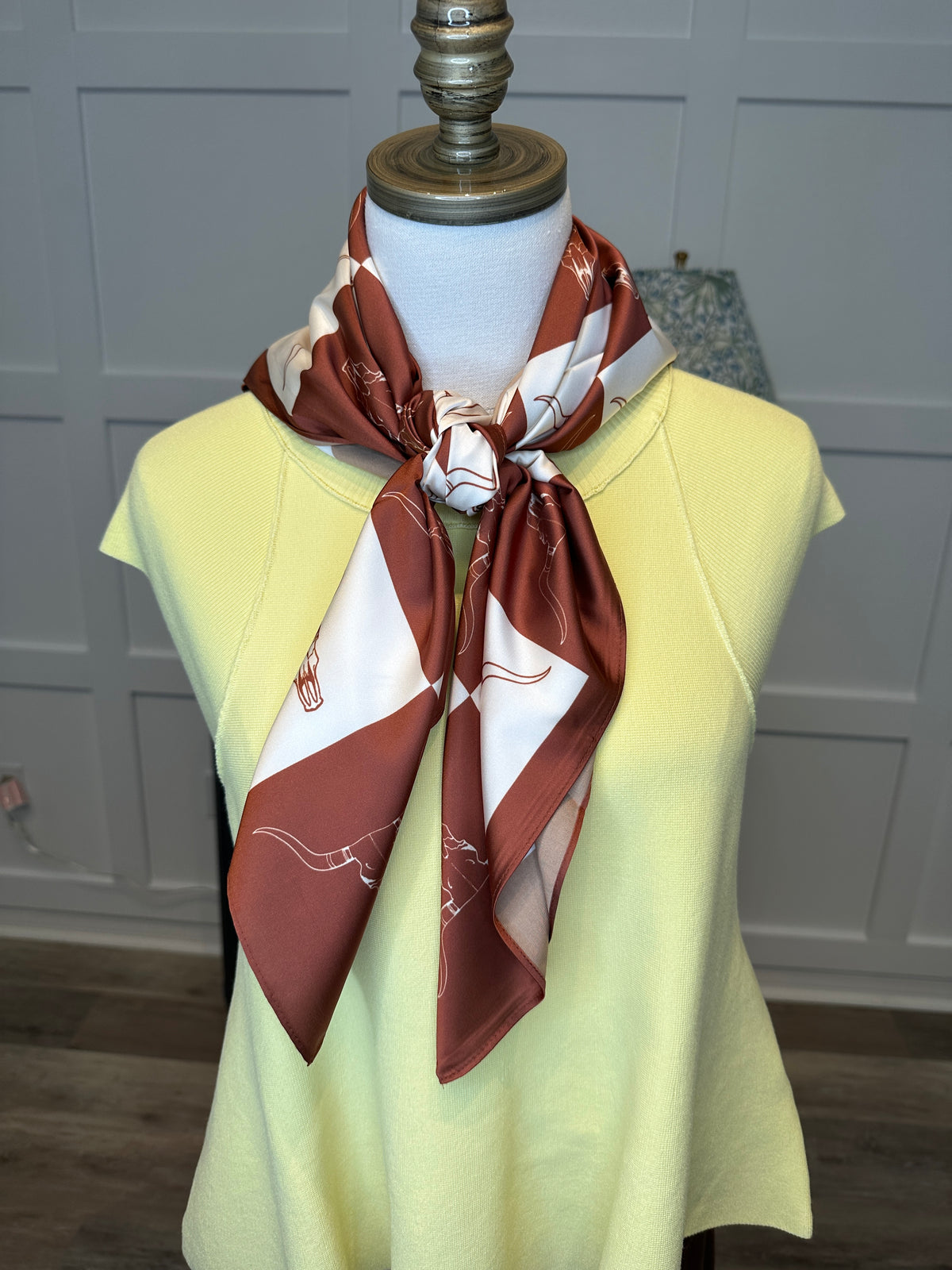 Rust Checkered Skull Wild Rag