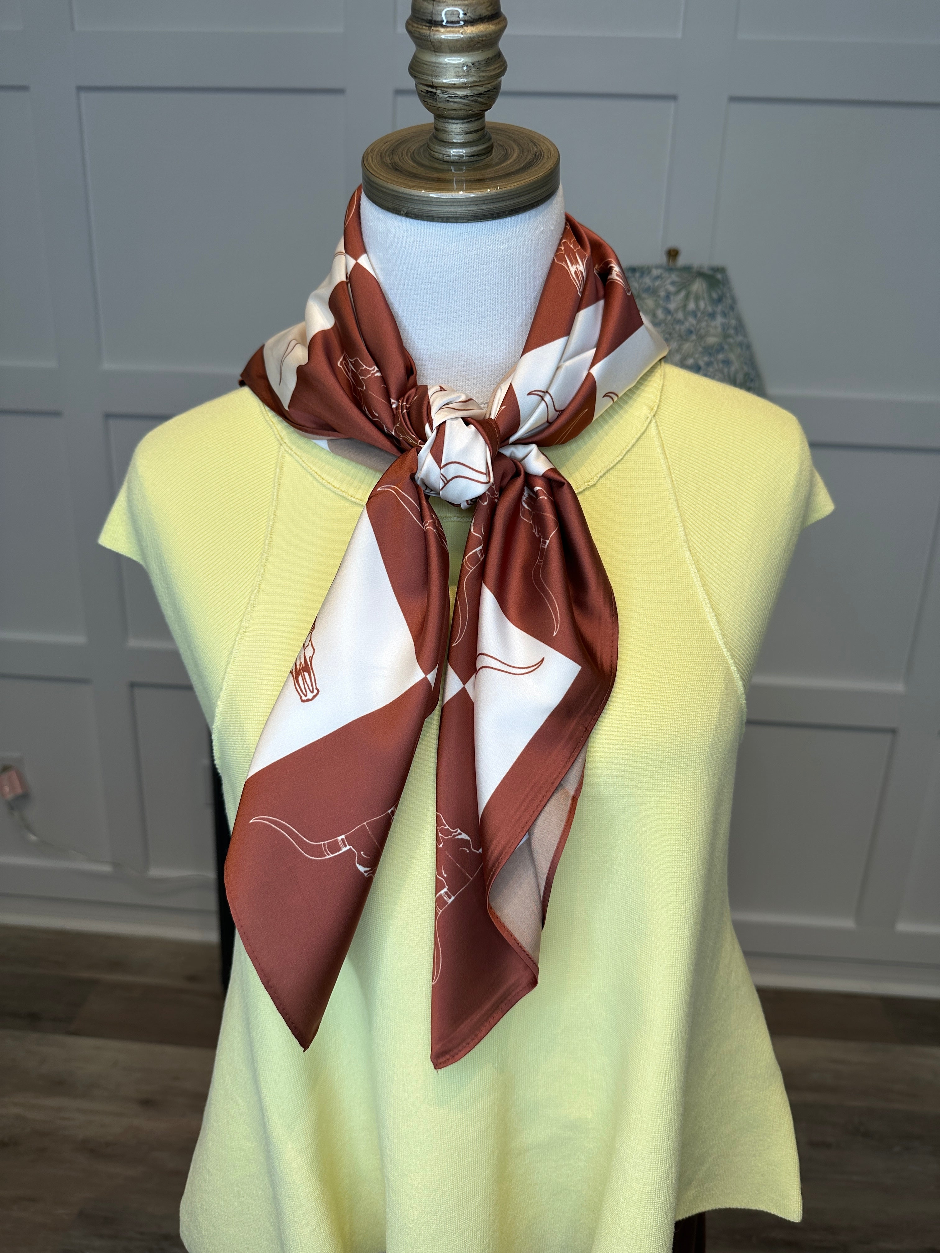 Rust Checkered Skull Wild Rag