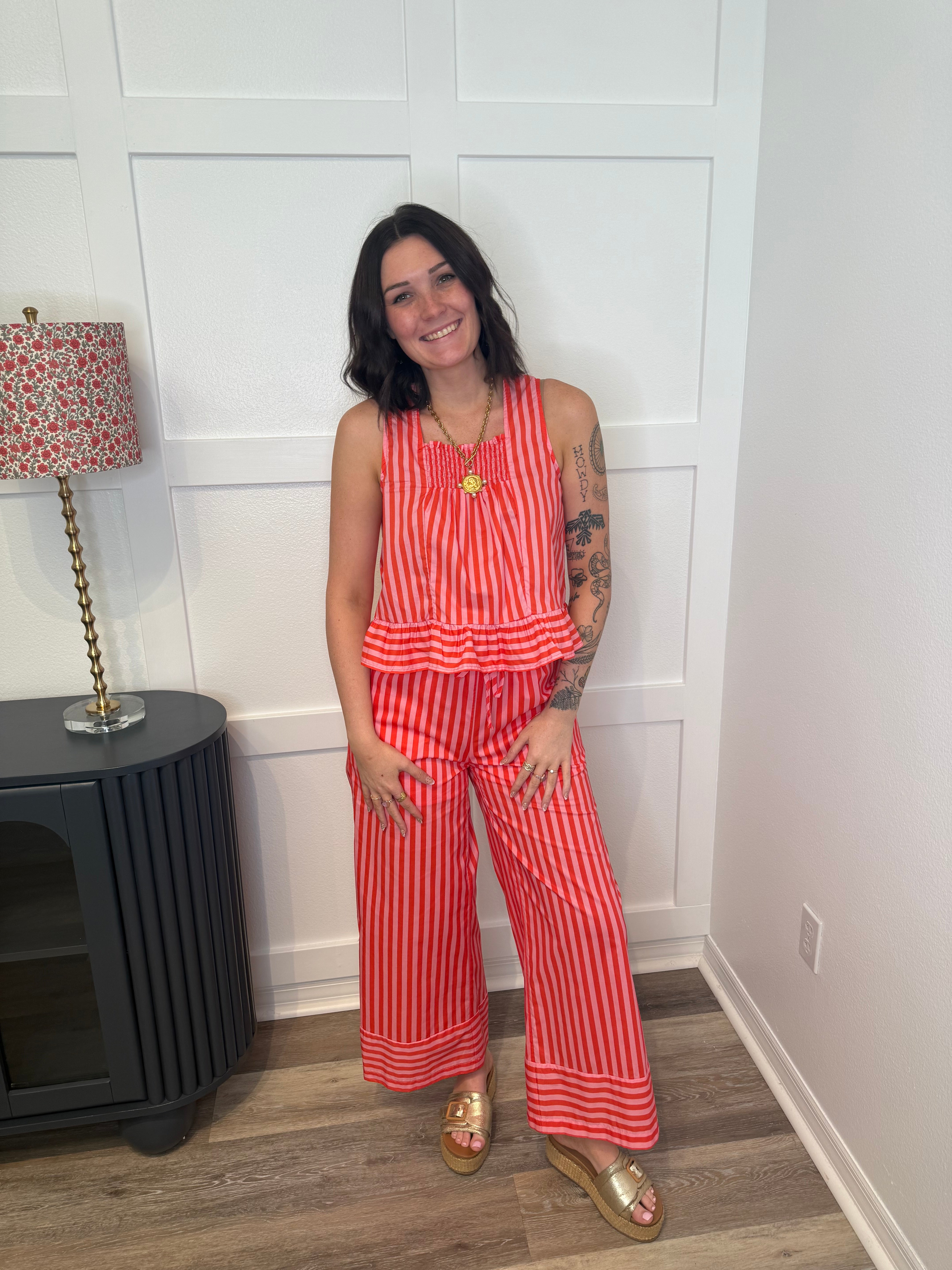 Sunset Stripe Ruffle Set