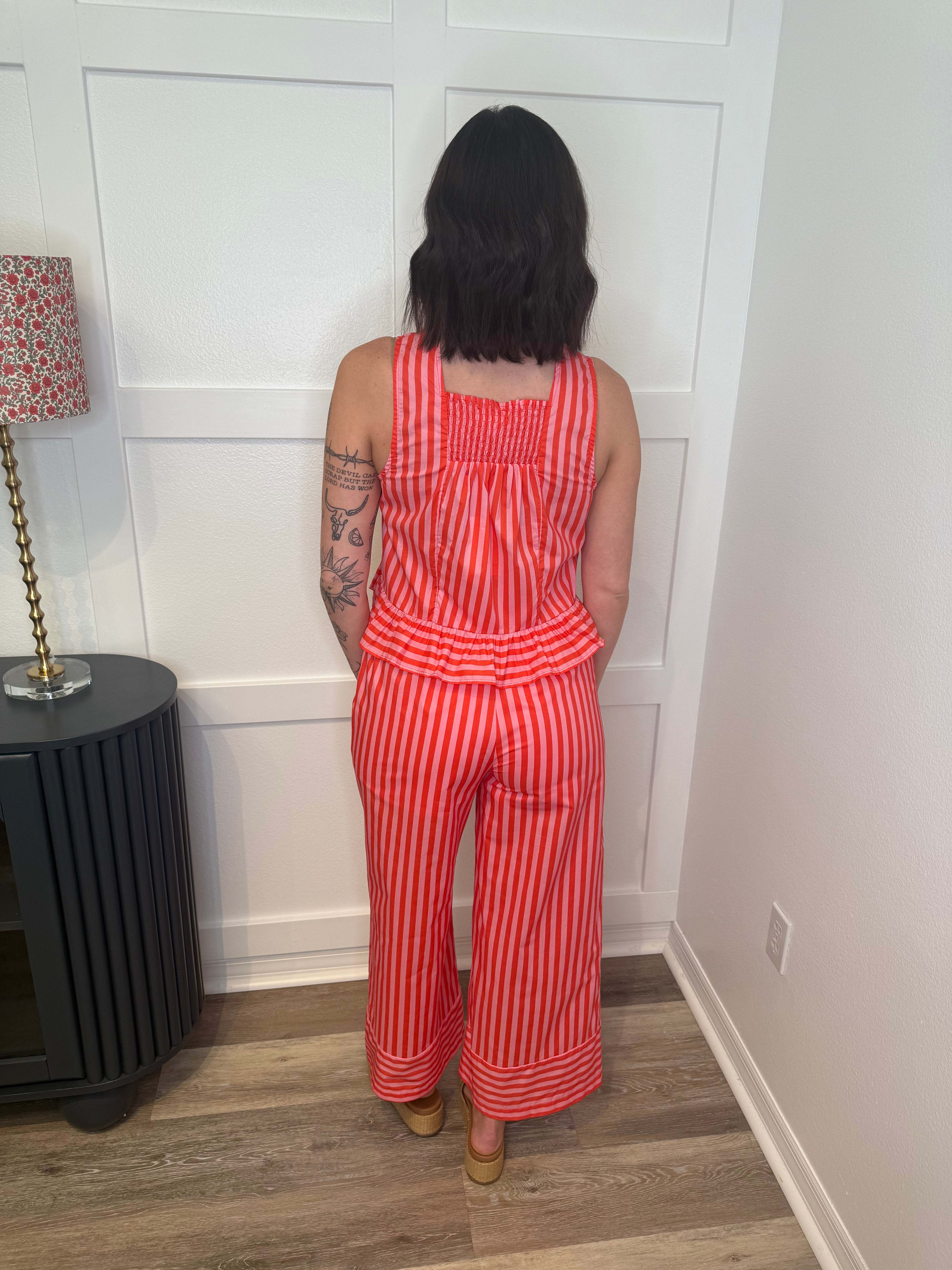 Sunset Stripe Ruffle Set