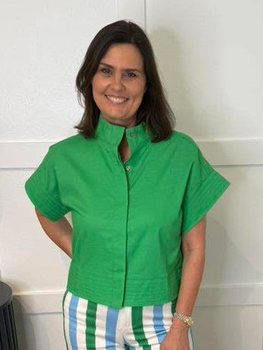 Sassy Collar Button Top